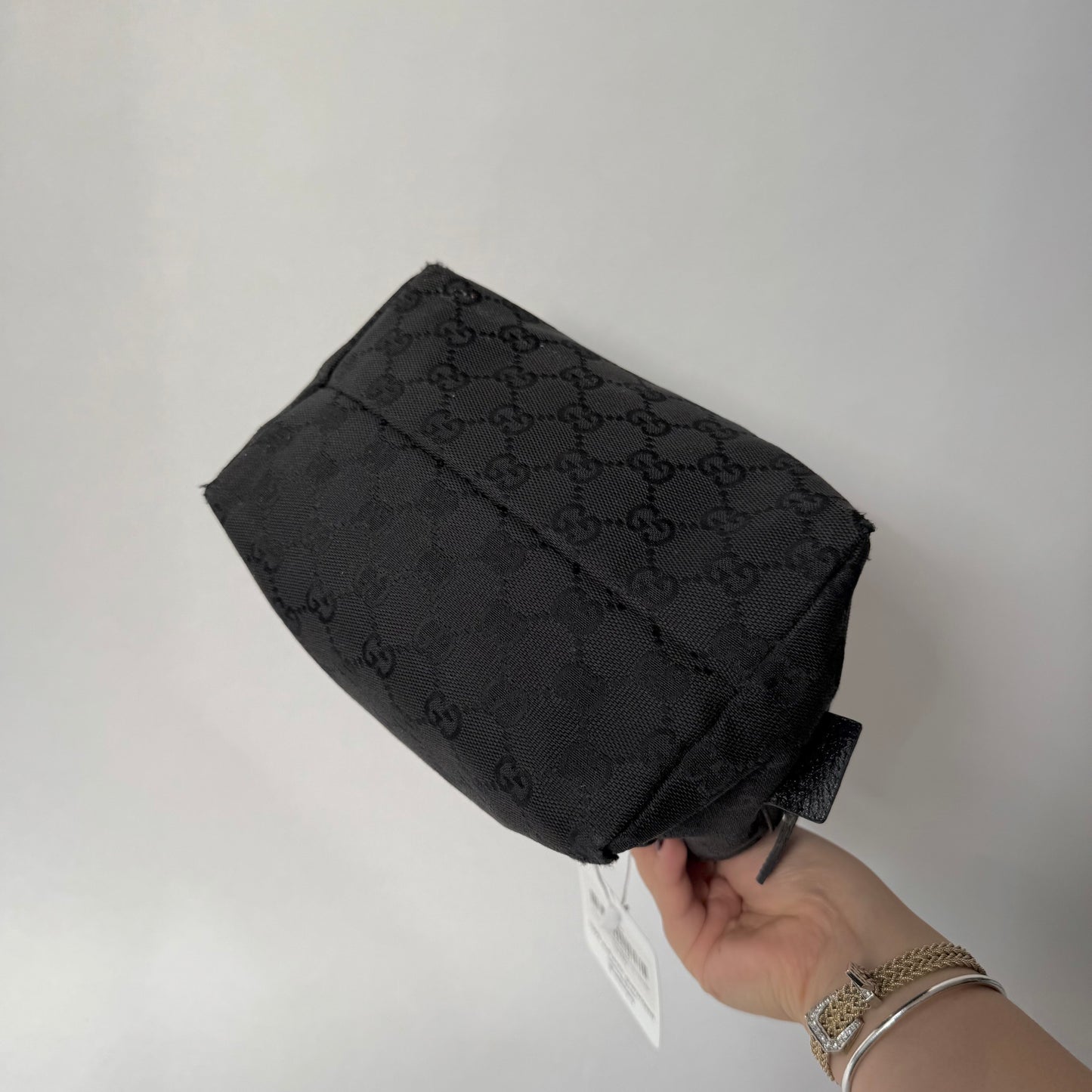 Gucci Black Monogram Top Handle Tote Bag