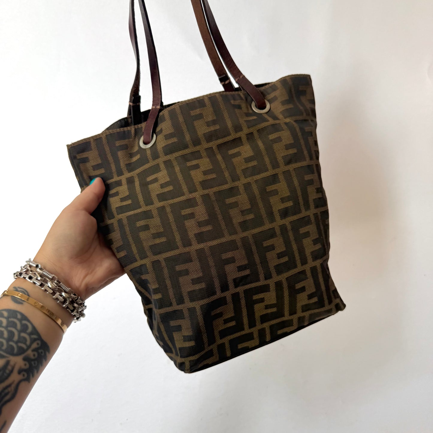 Fendi Brown Zucca Canvas Tote Bag