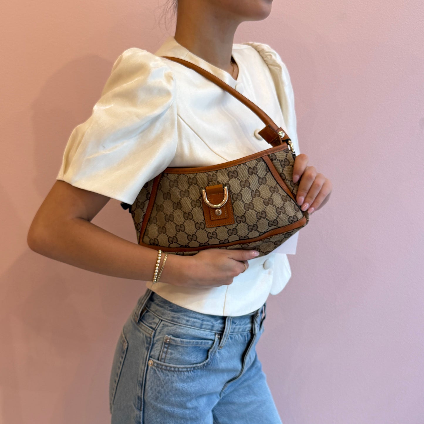Gucci Brown Monogram Canvas Abbey Shoulder Bag