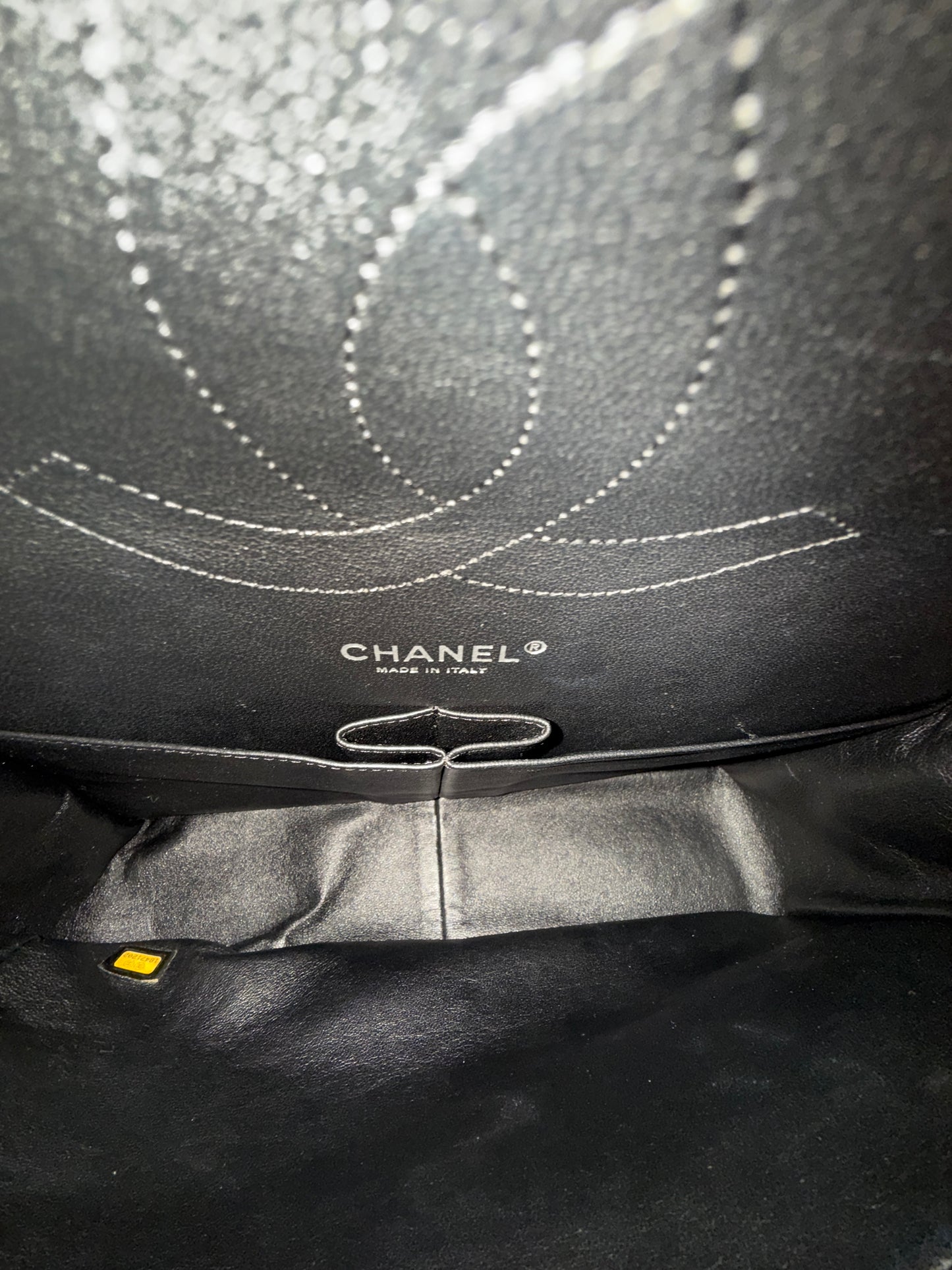 Chanel Black Patent Leather Quilted Double Flap SHW