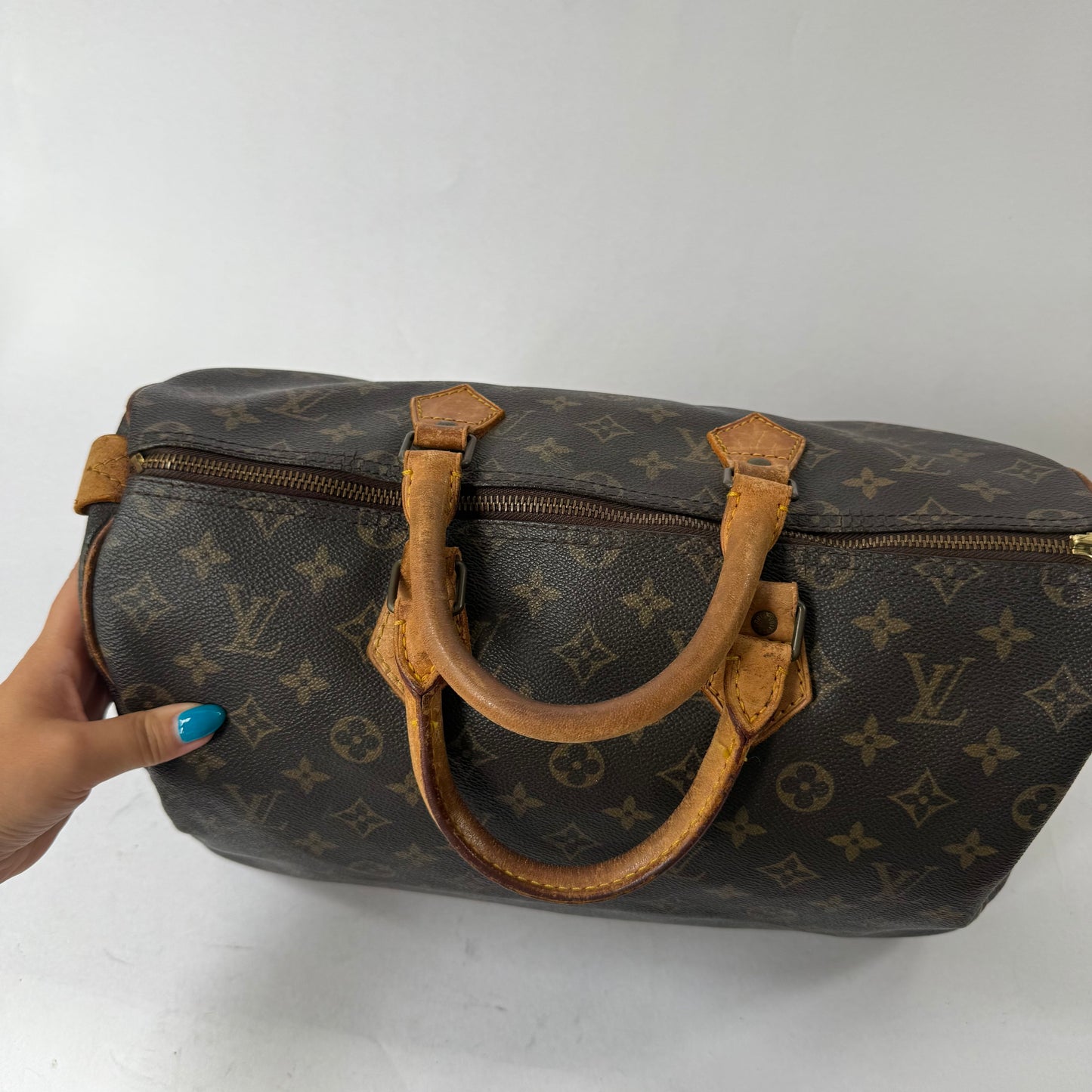 Louis Vuitton Brown Monogram Speedy 35 Boston Bag