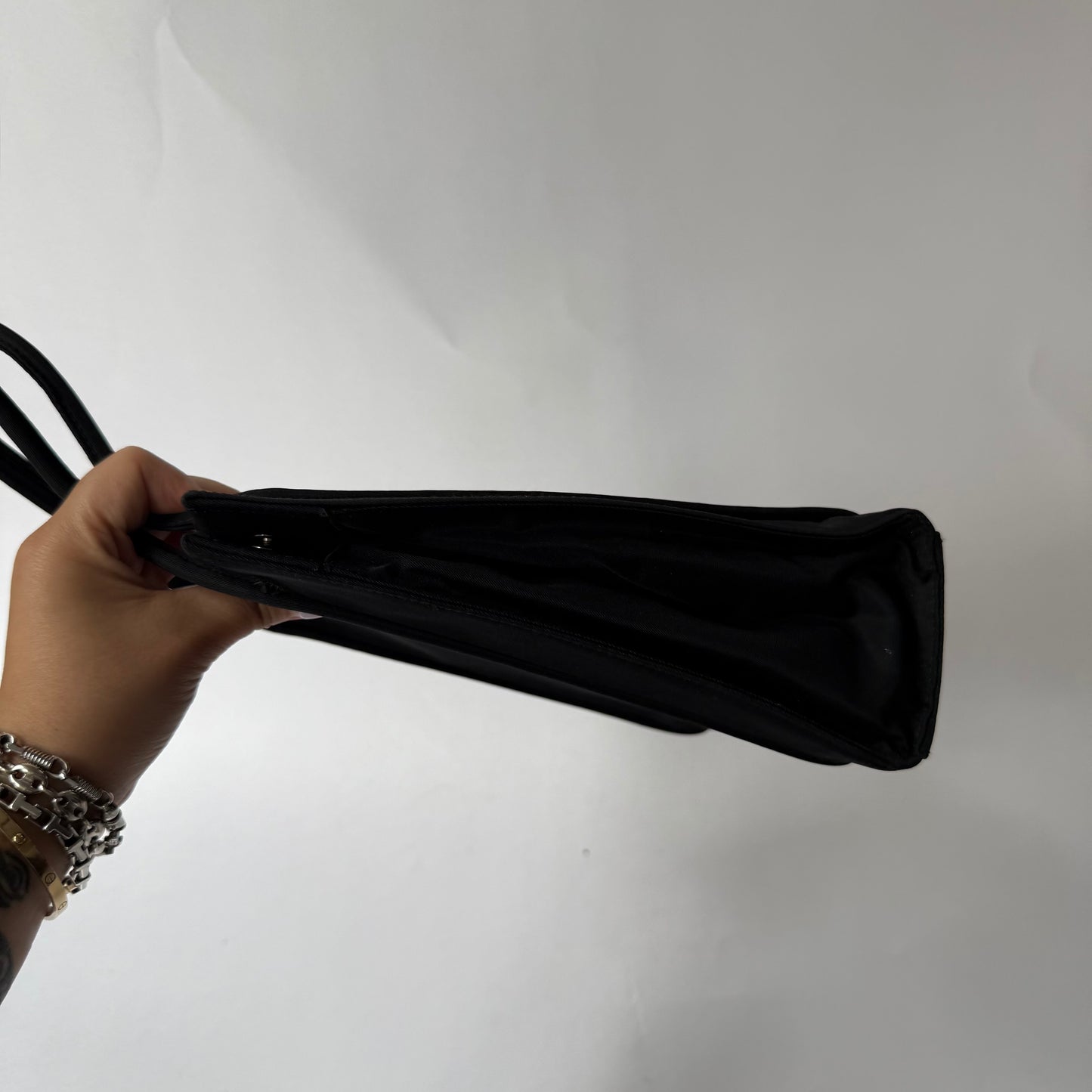Prada Black Small Satin Tote Bag