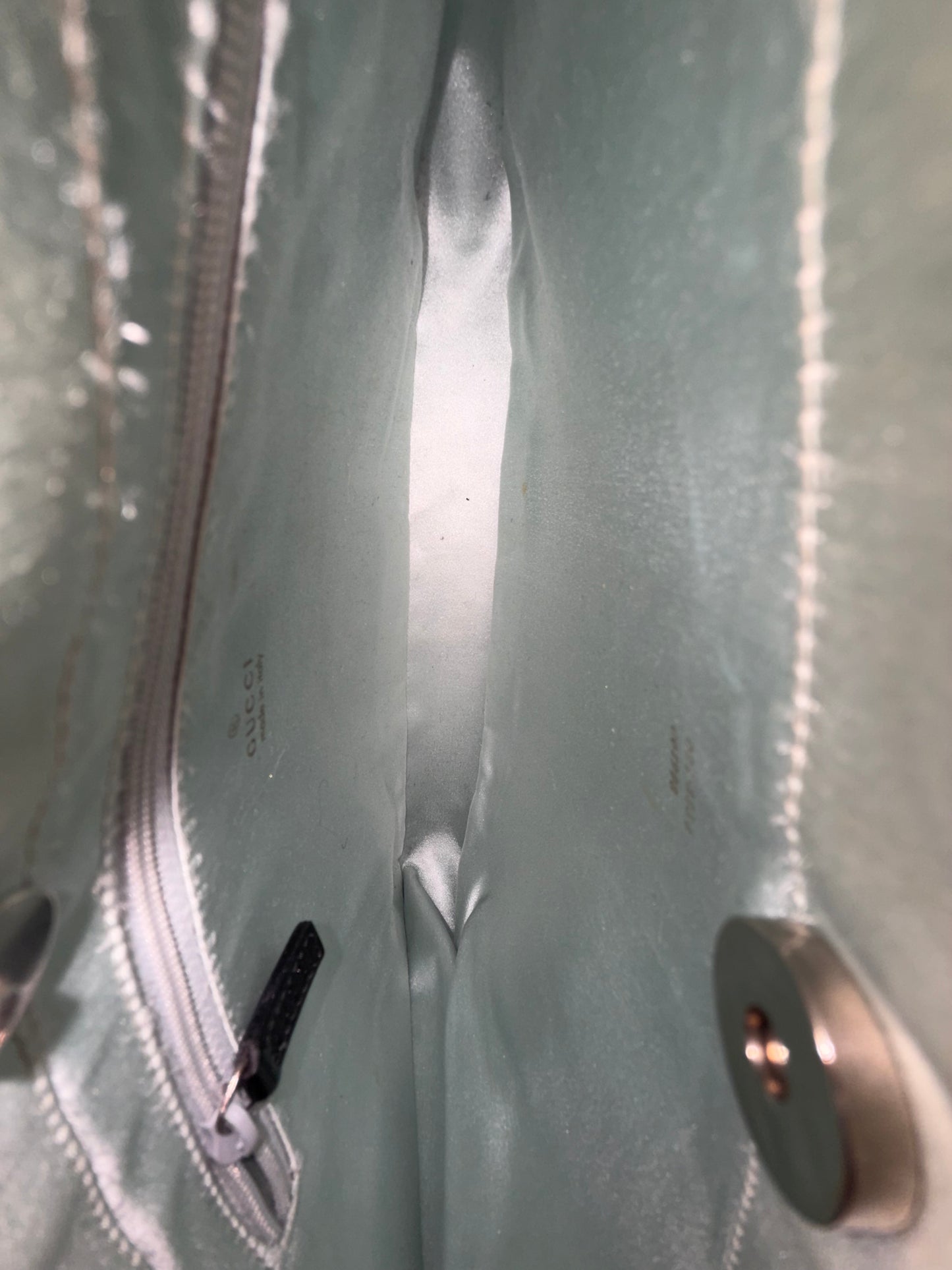 Gucci Baby Blue Black Lace Floral Shoulder Bag