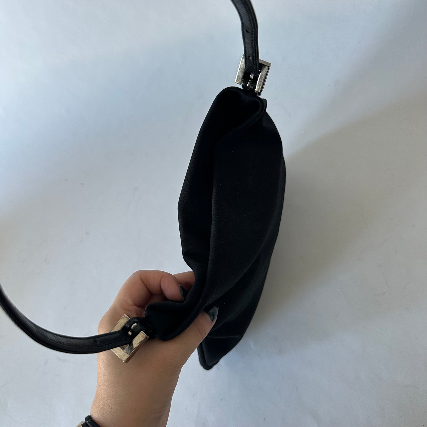 Fendi Black Neoprene Mini Shoulder Tote Bag