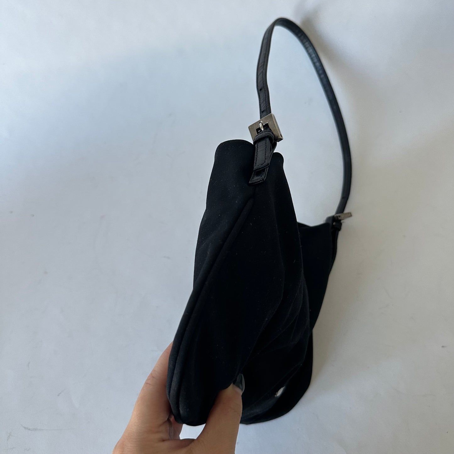 Fendi Black Neoprene Mini Shoulder Tote Bag