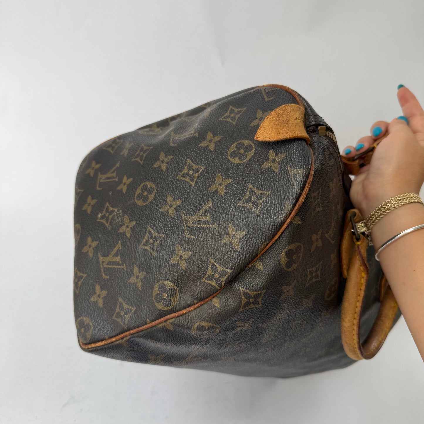 Louis Vuitton Brown Monogram Speedy 35 Boston Bag