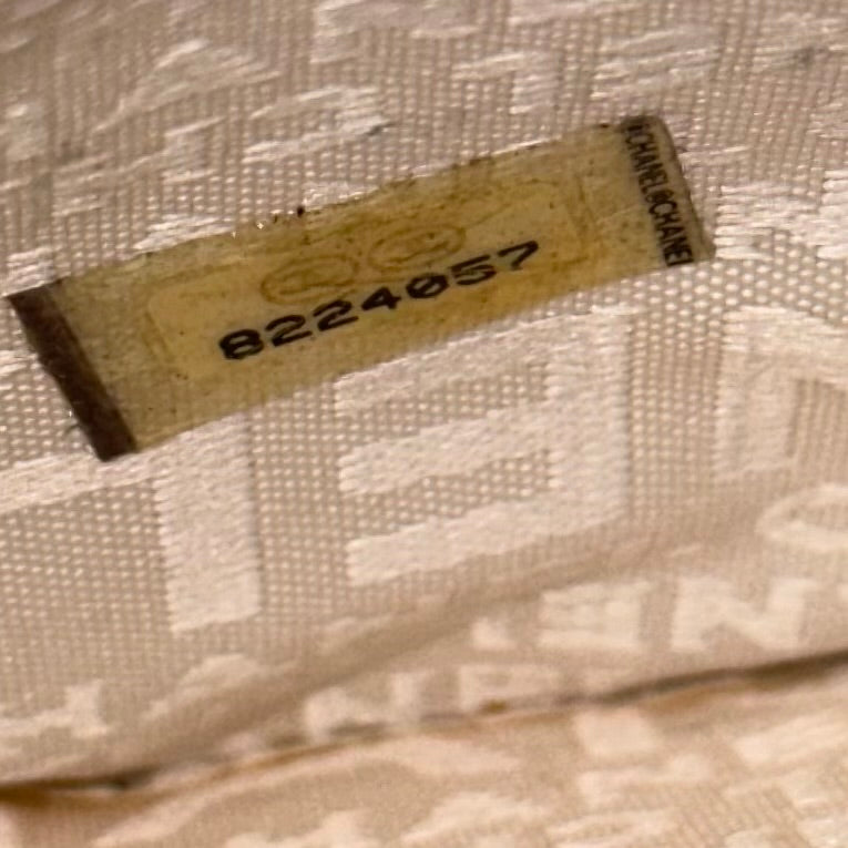 Chanel Beige Canvas Chocolate Bar Mini Pochette