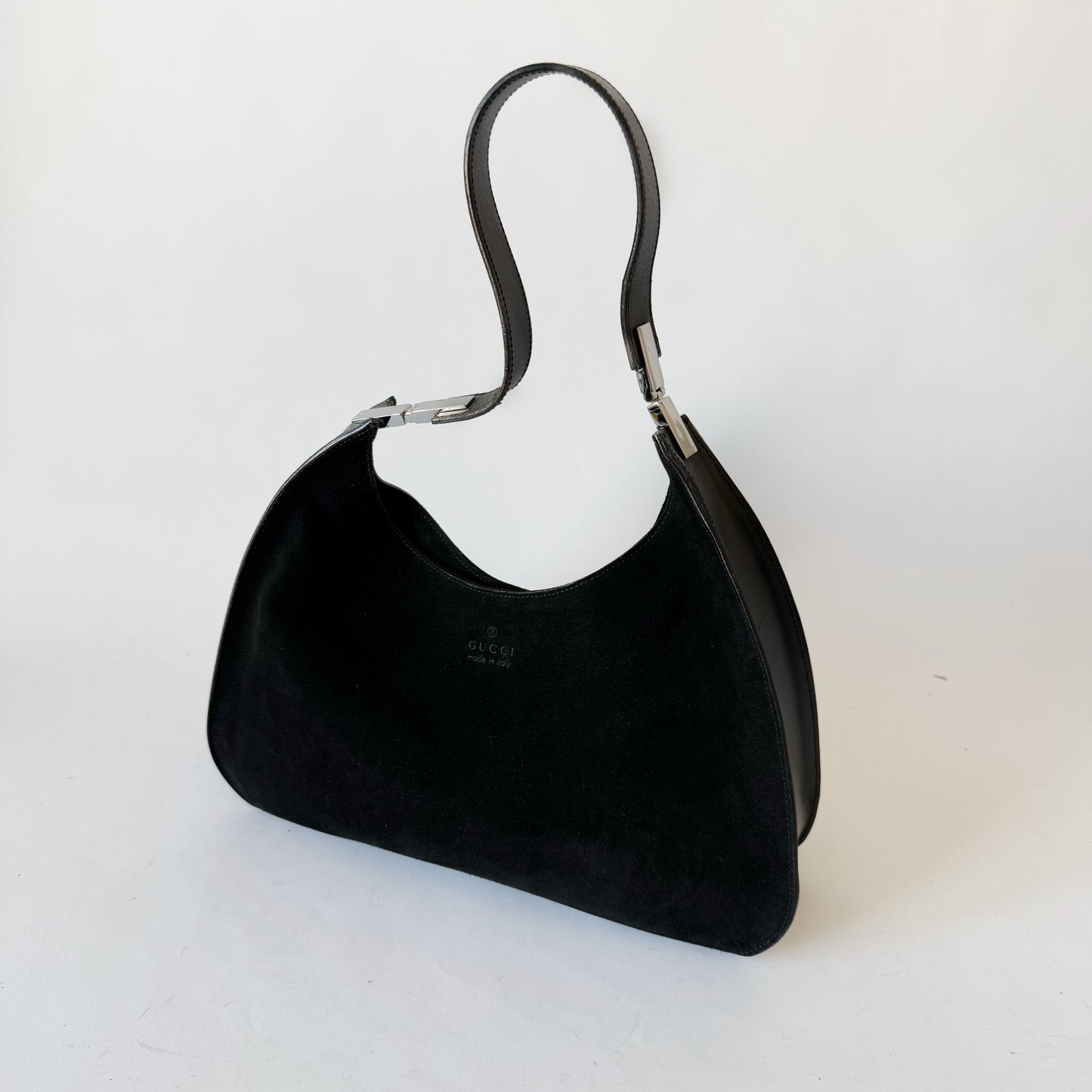 Gucci Black Suede Simple Shoulder Bag