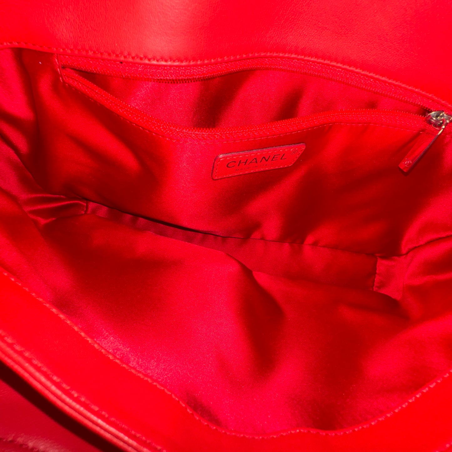 Chanel 2011 Red Python E/W Flap Bag