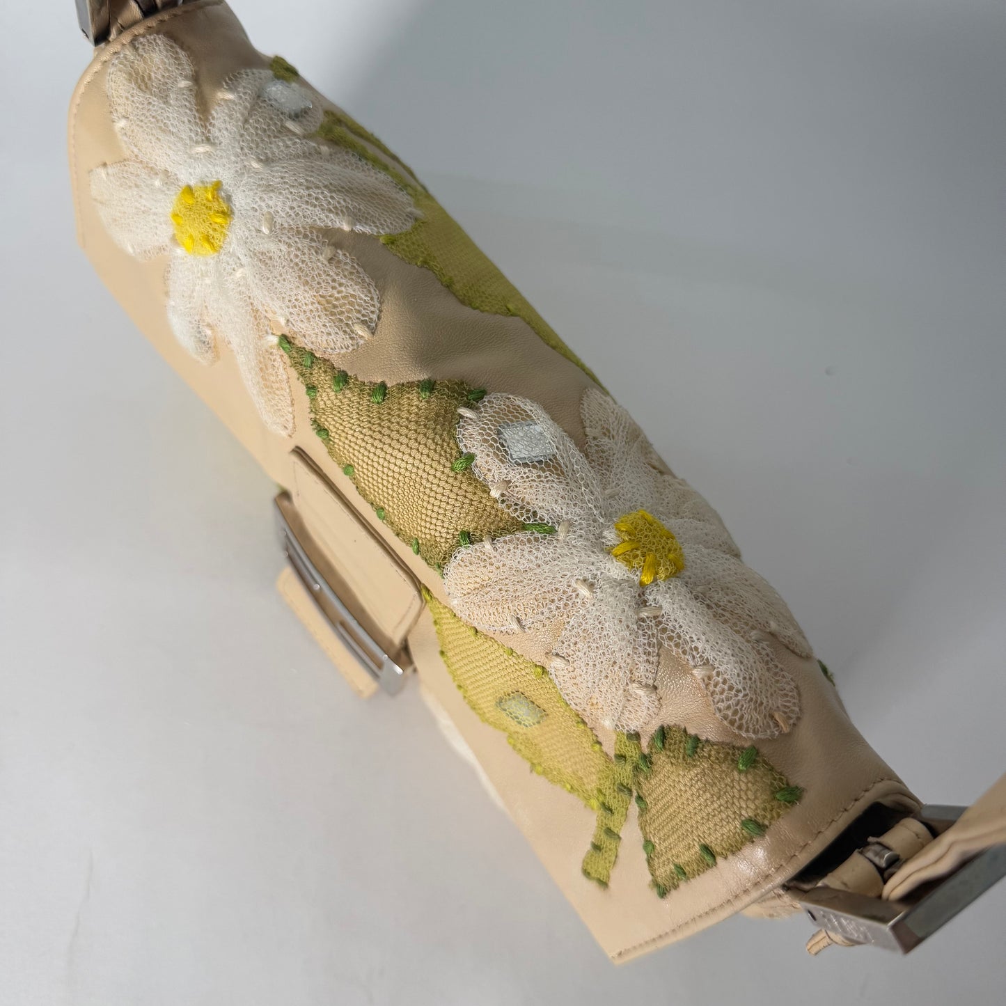 Fendi Baby Yellow Floral Baguette Bag
