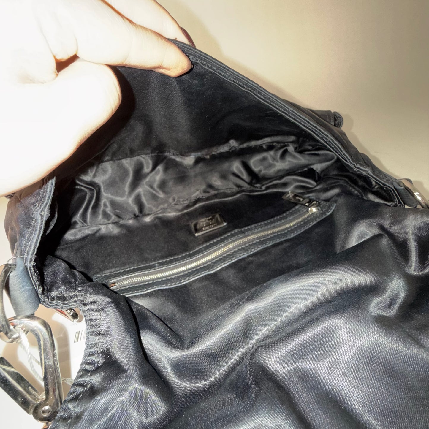 Fendi AW22 Multi Pocket Black Nylon Baguette