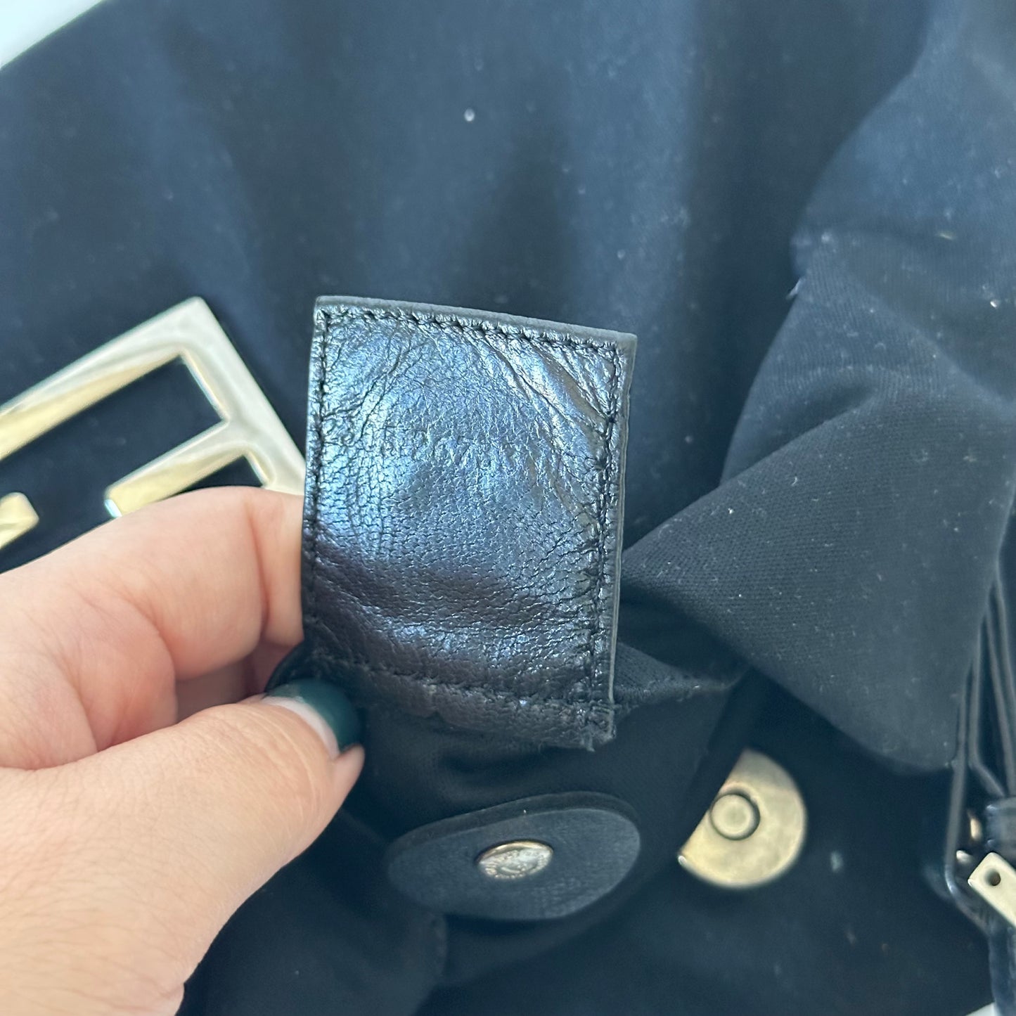 Fendi Black Neoprene Mini Shoulder Tote Bag