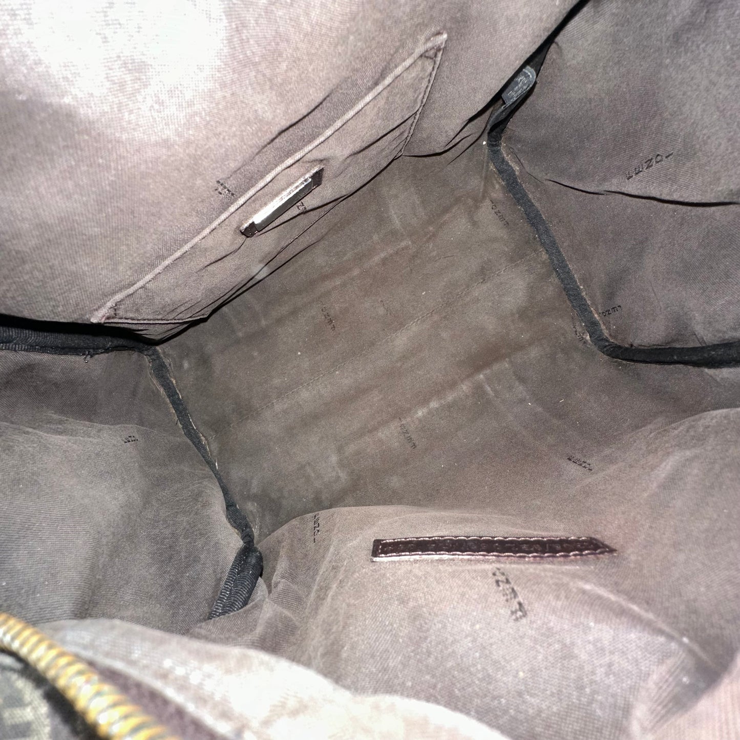 Fendi Brown Zucchino Monogram Boston Bag