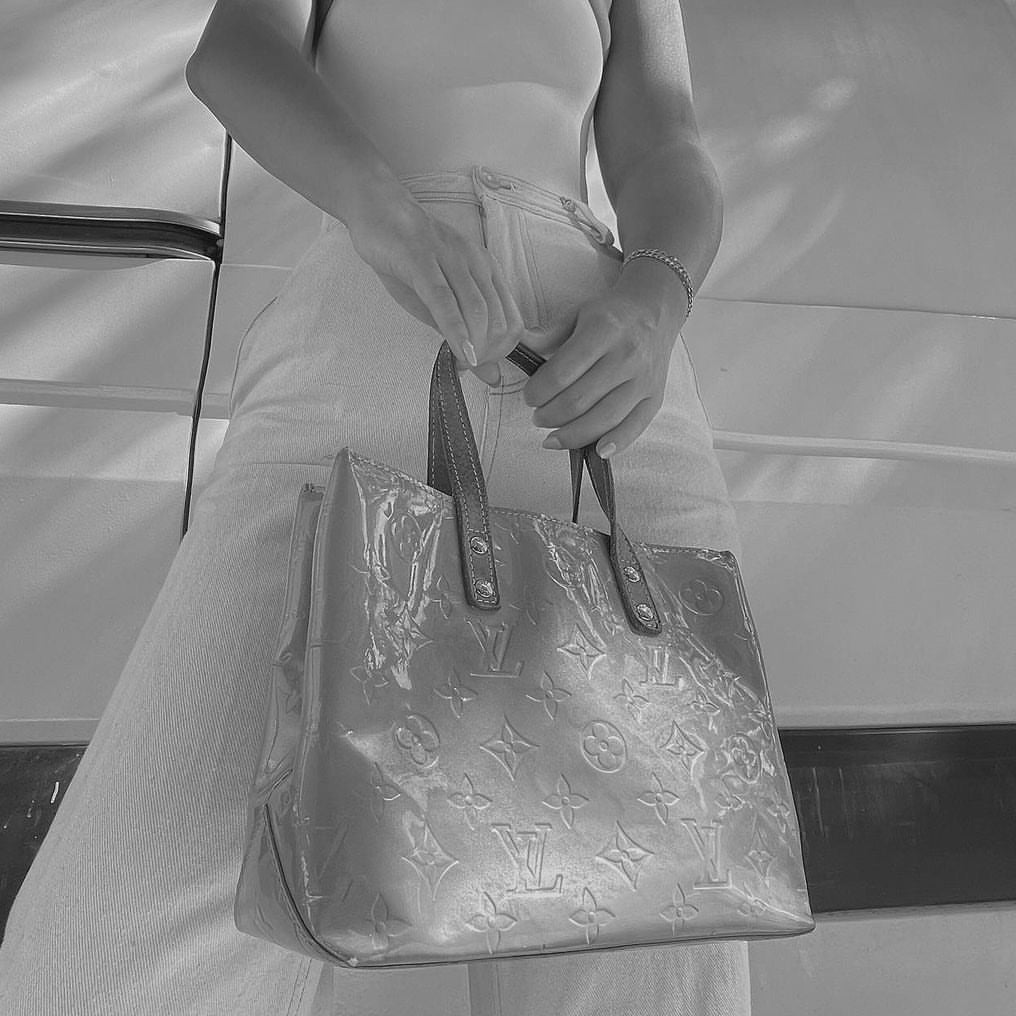 Louis Vuitton Beige Vernis Patent Leather Monogram Reade PM Mini Tote