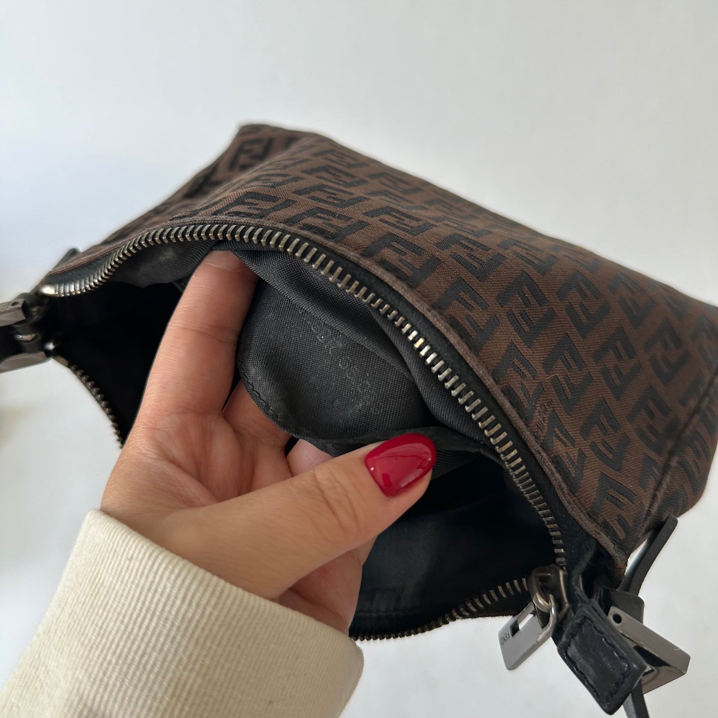 Fendi Brown Zucchino Mini Tote Bag