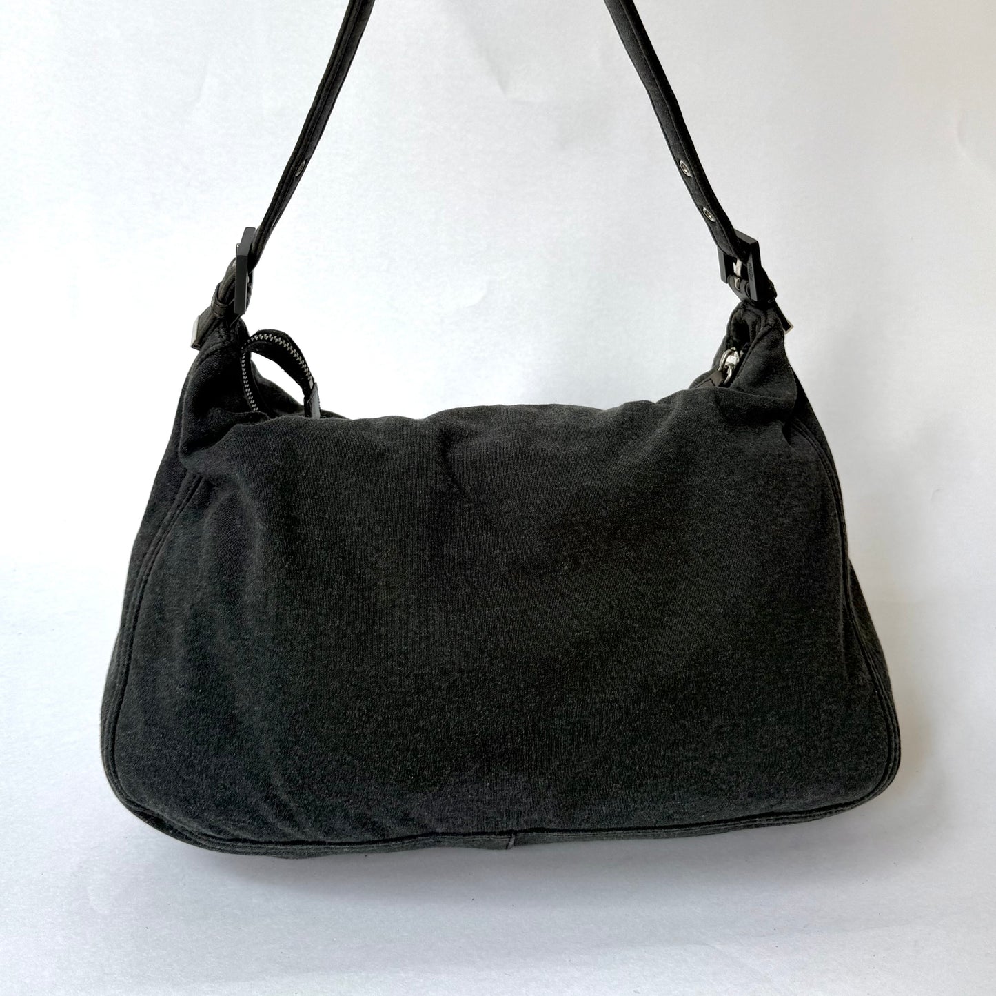 Fendi Gray Wool Mamma Jumbo Baguette