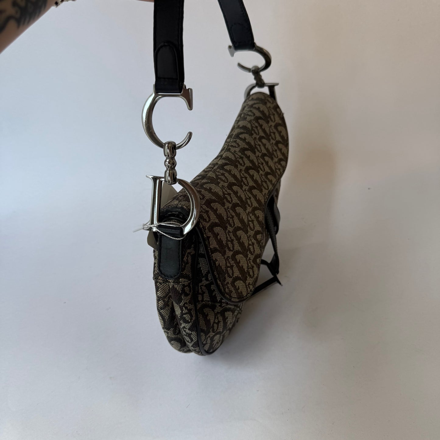 Christian Dior Black Trotter Monogram Saddle Bag