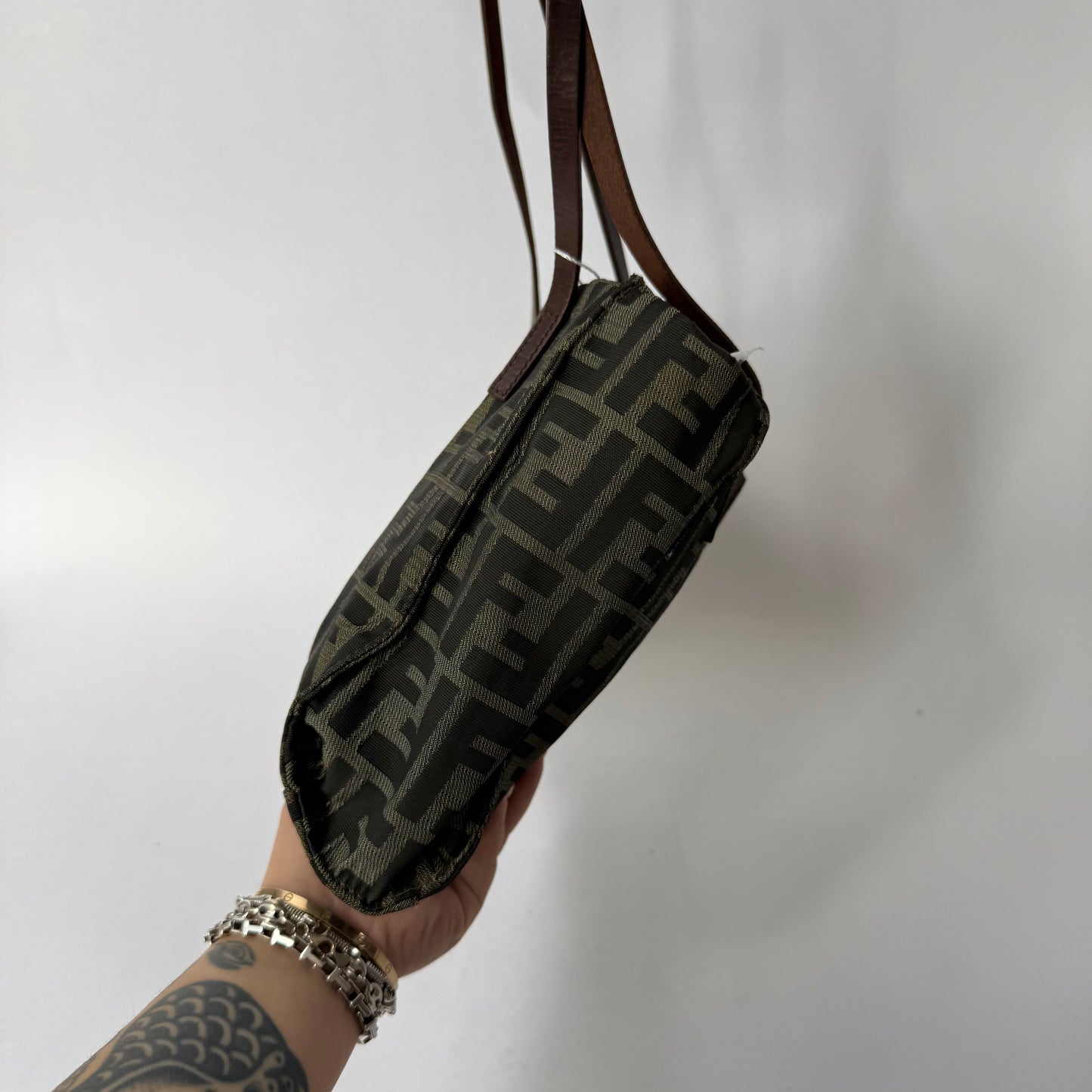 Fendi Brown Zucca Canvas Shoulder Tote