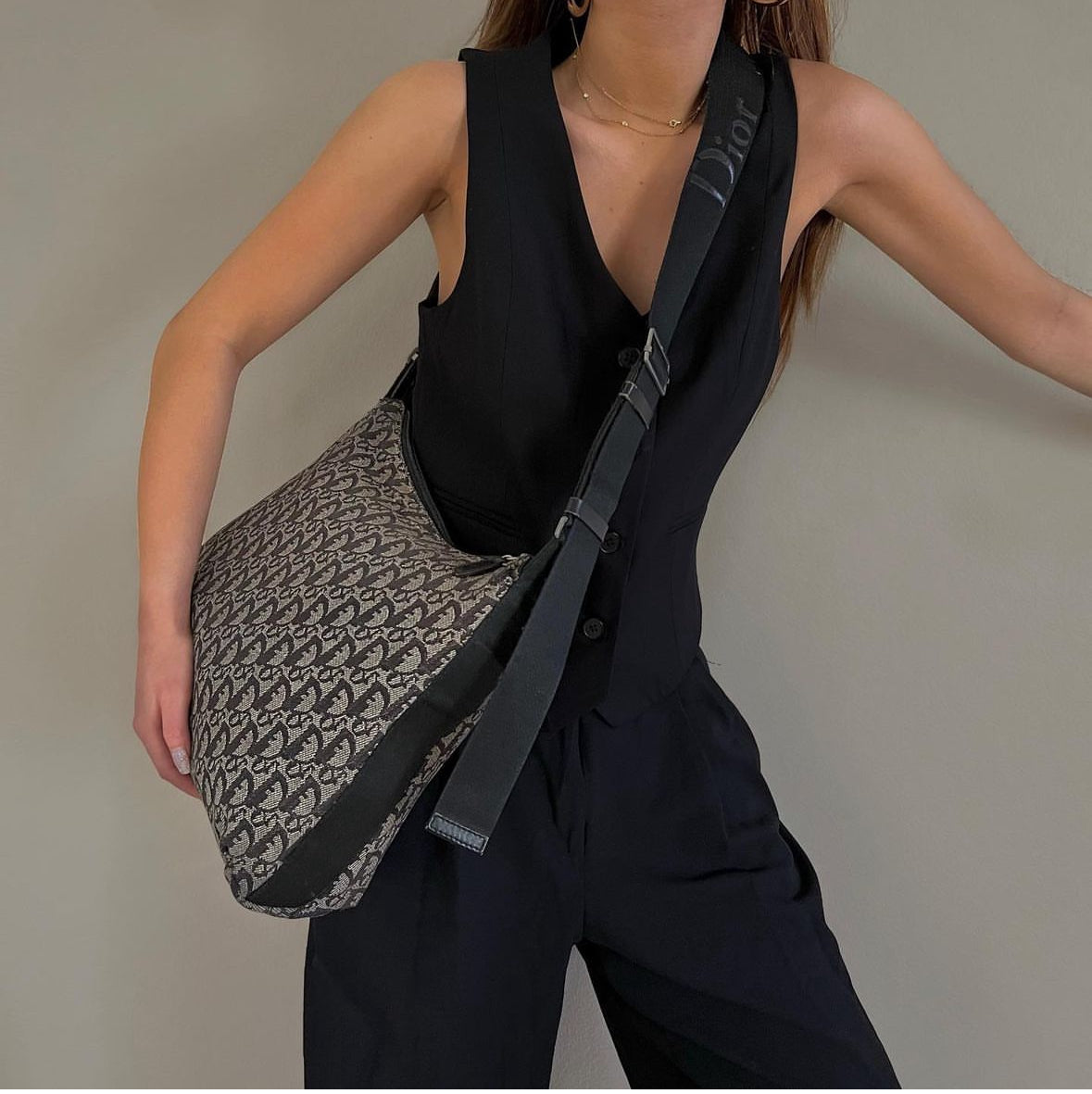 Christian Dior Black Trotter Crossbody Bag