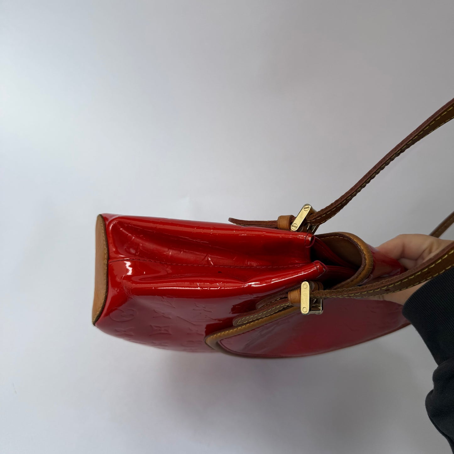Louis Vuitton Red Vernis Biscayne Bay GM Bag Rouge