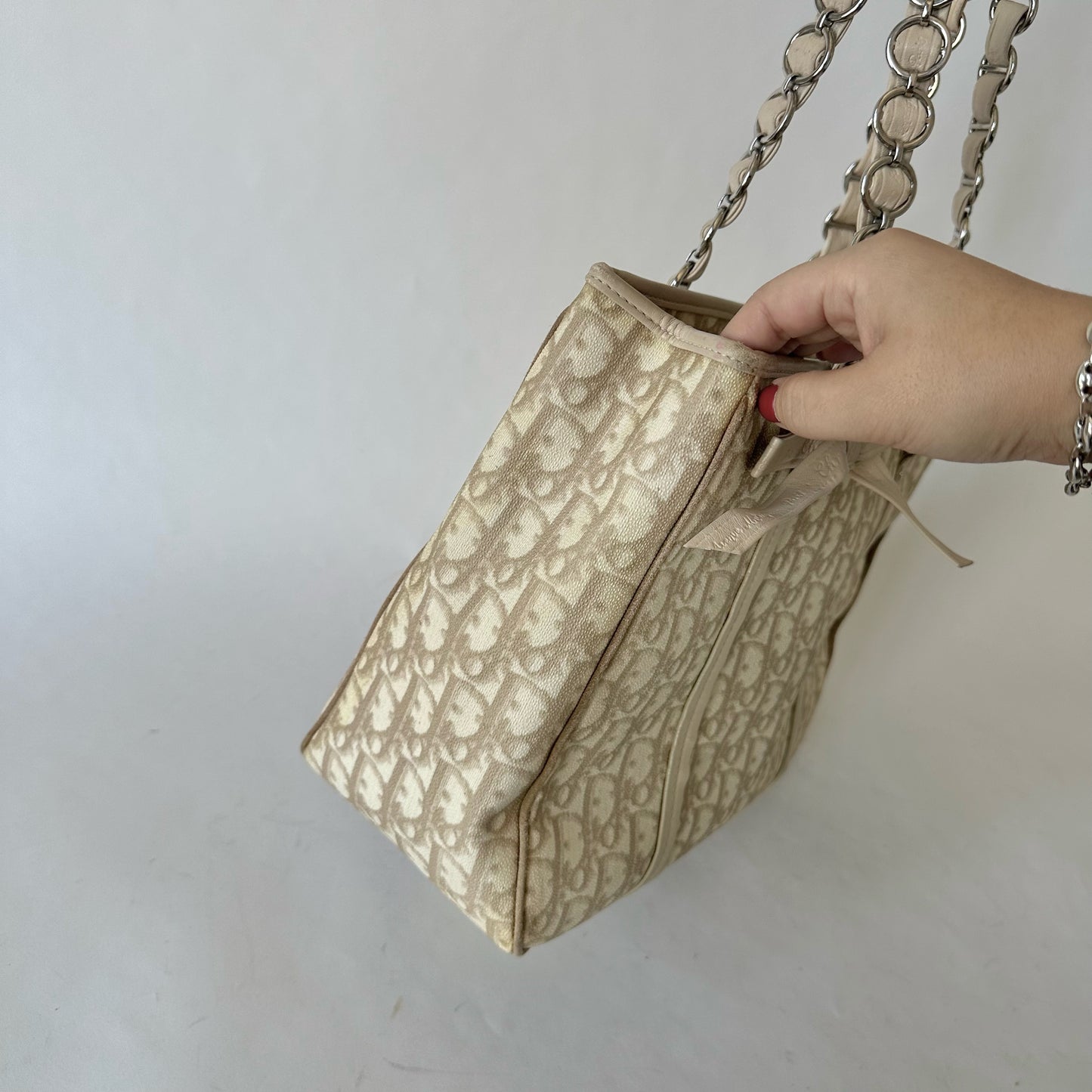 Christian Dior Trotter Romantique Bow Detail Tote Bag