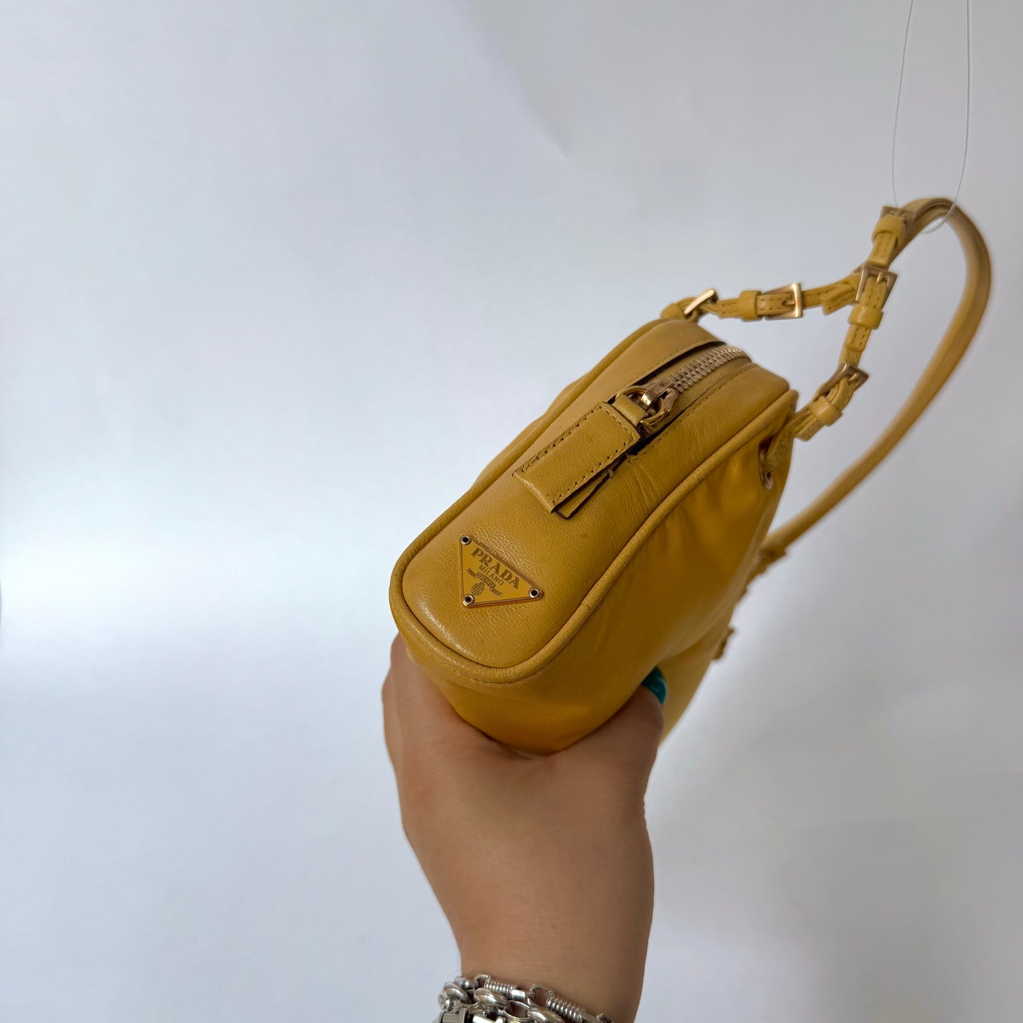 Prada Yellow Nylon Mini Tote Bag