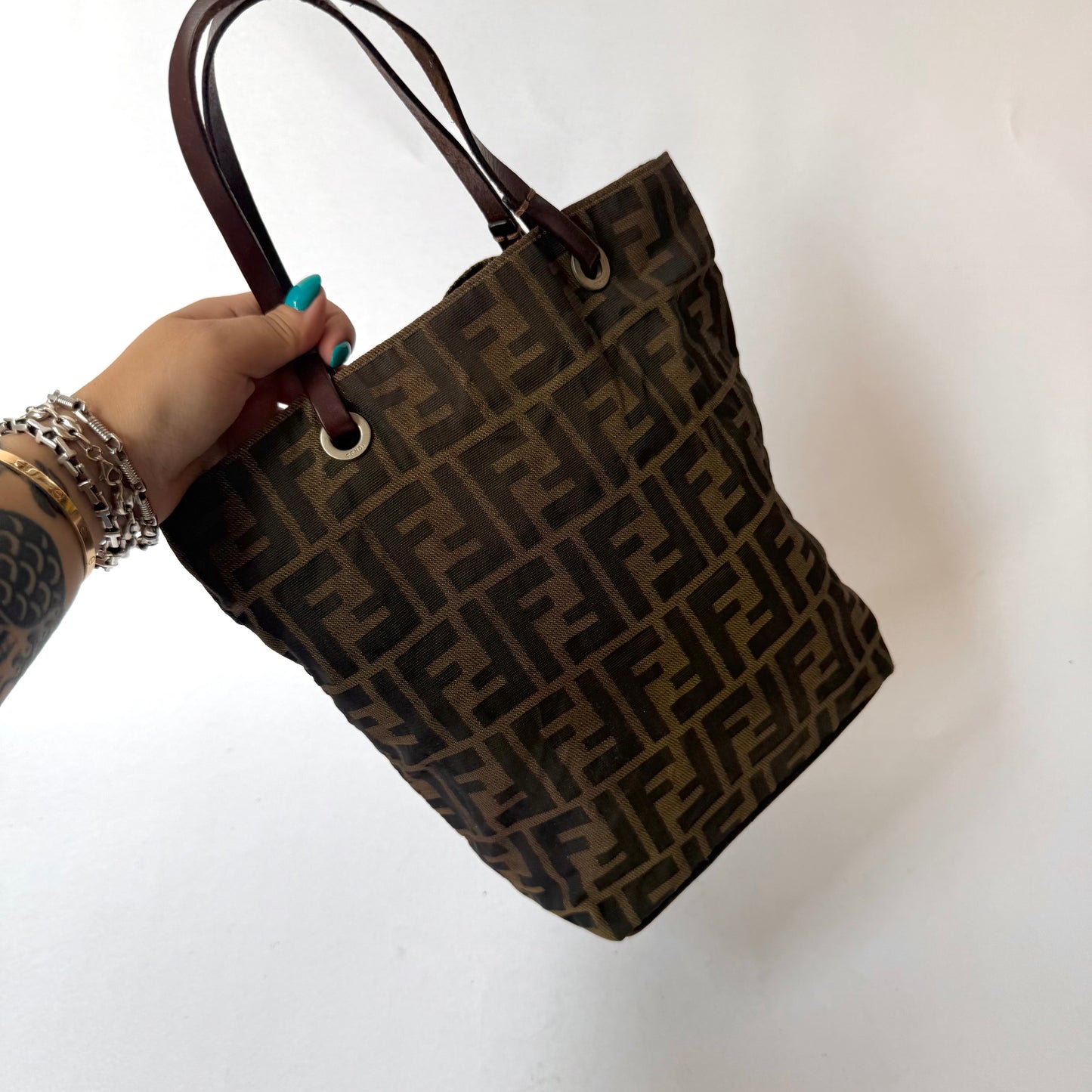 Fendi Brown Zucca Canvas Tote Bag