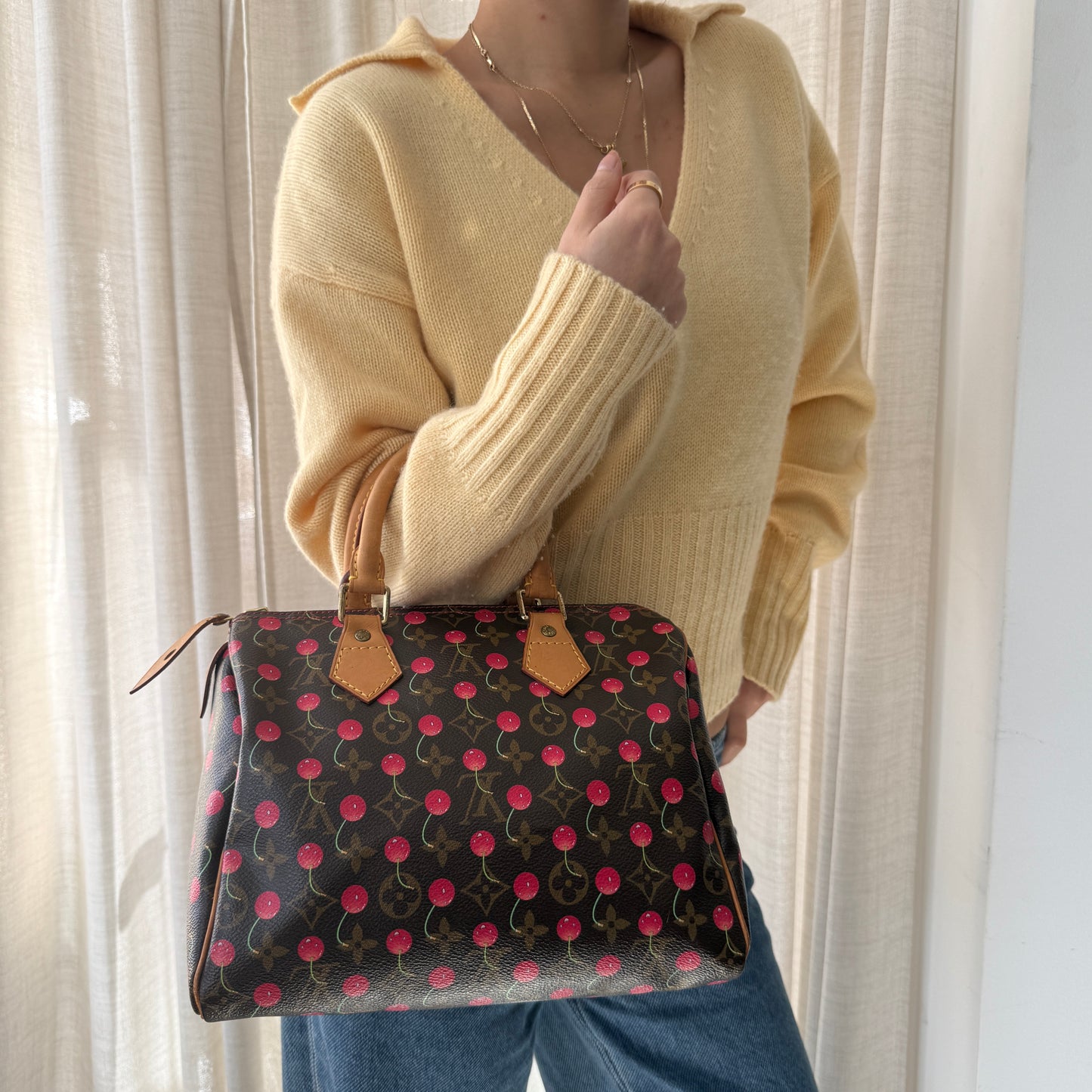 Louis Vuitton x Murakami 2005 Cerises Cherry Speedy 25 Boston Bag