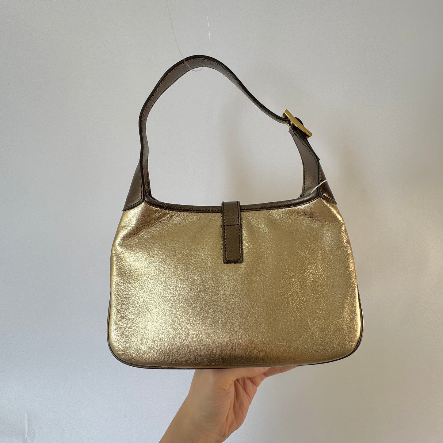 Gucci Gold Lambskin Mini Jackie Piston Lock Bag