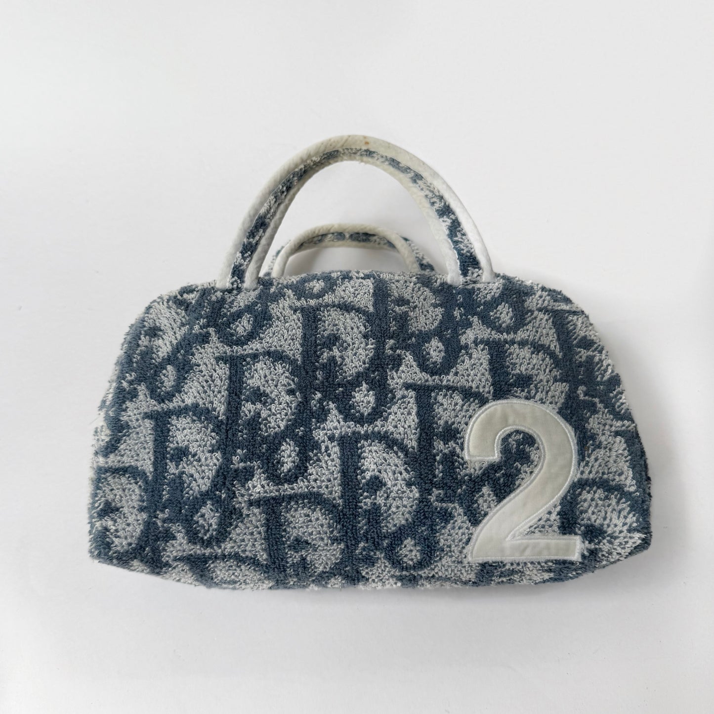 Christian Dior Blue Trotter Terry Cloth 2 Pouch