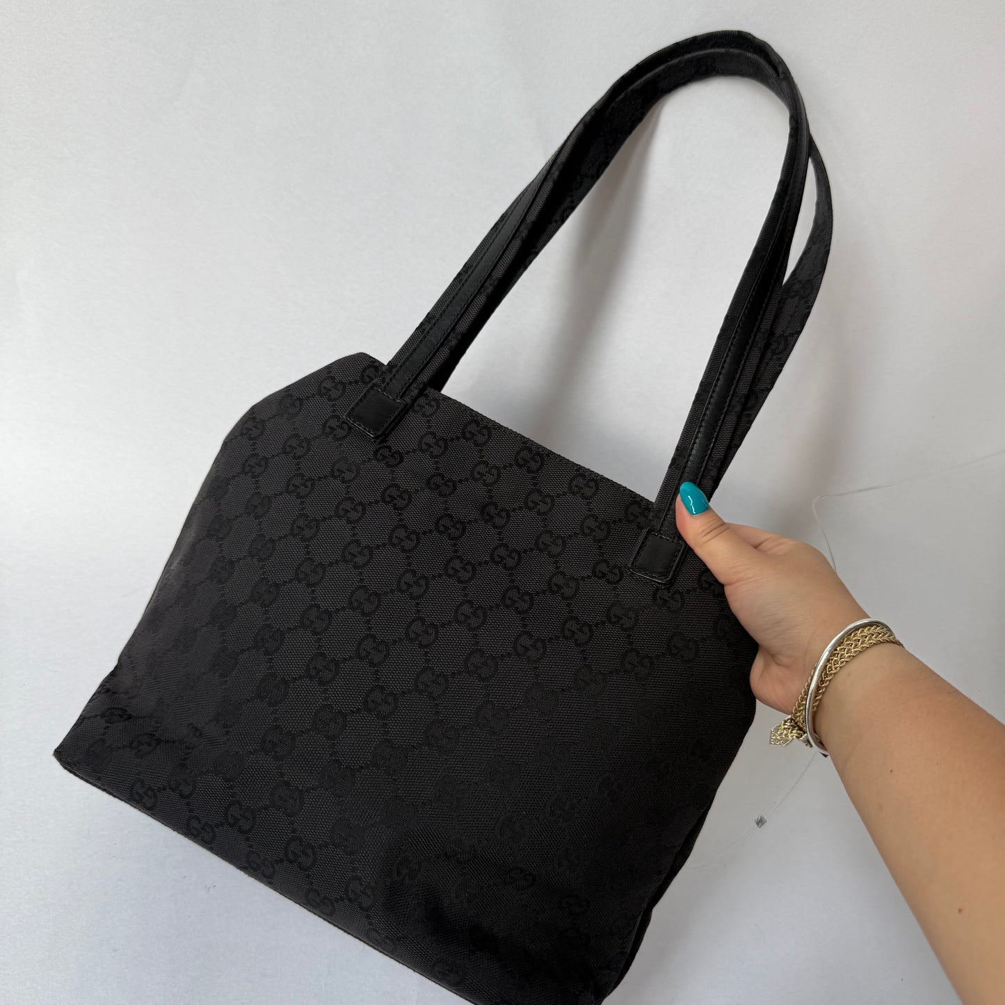 Gucci Black Monogram Canvas Pocket Shoulder Bag