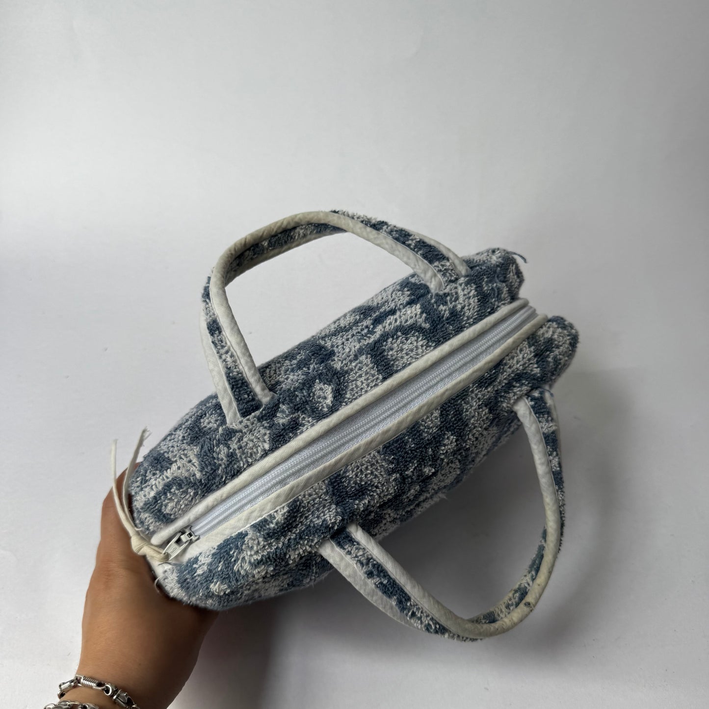 Christian Dior Blue Trotter Terry Cloth 2 Pouch