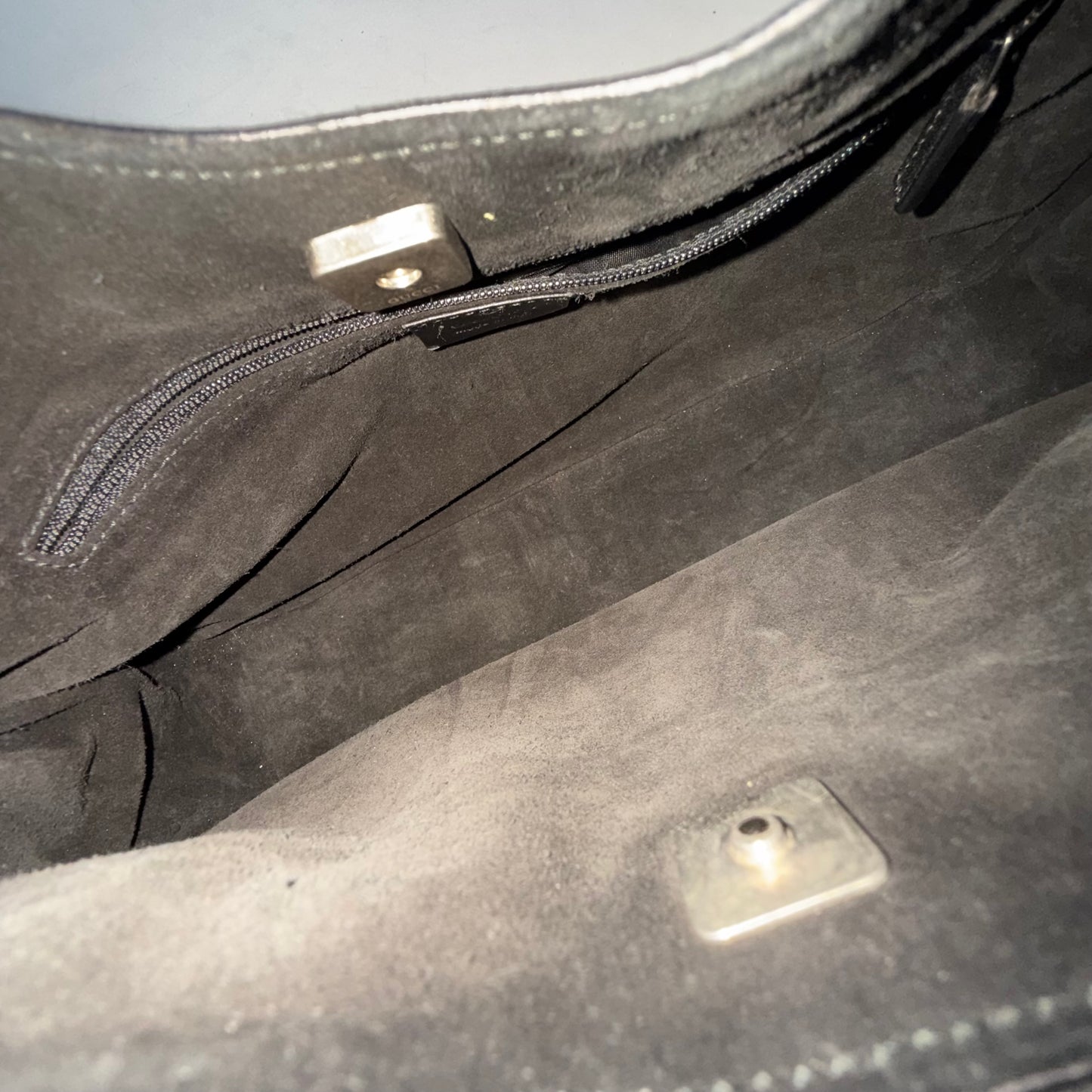 Gucci Black Suede Simple Shoulder Bag