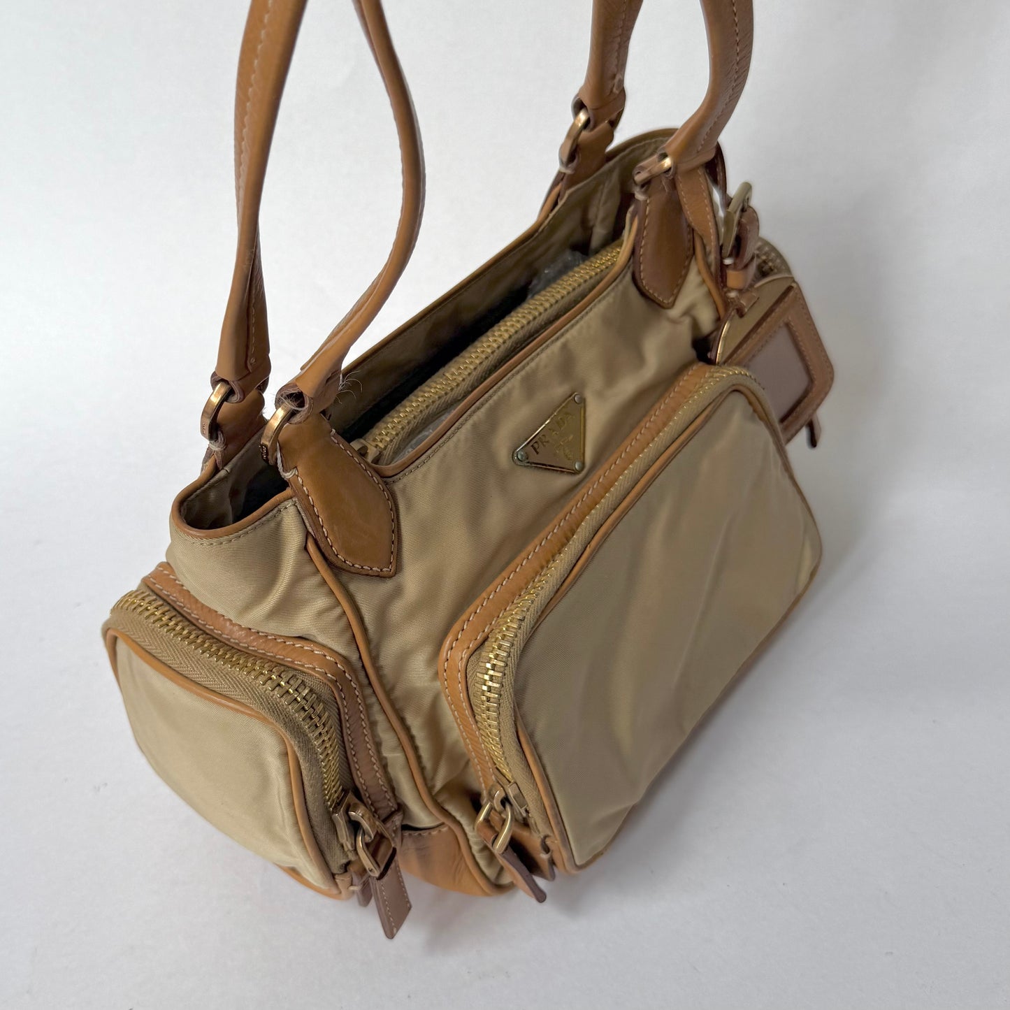 Prada Beige Multipocket Shoulder Tote Bag