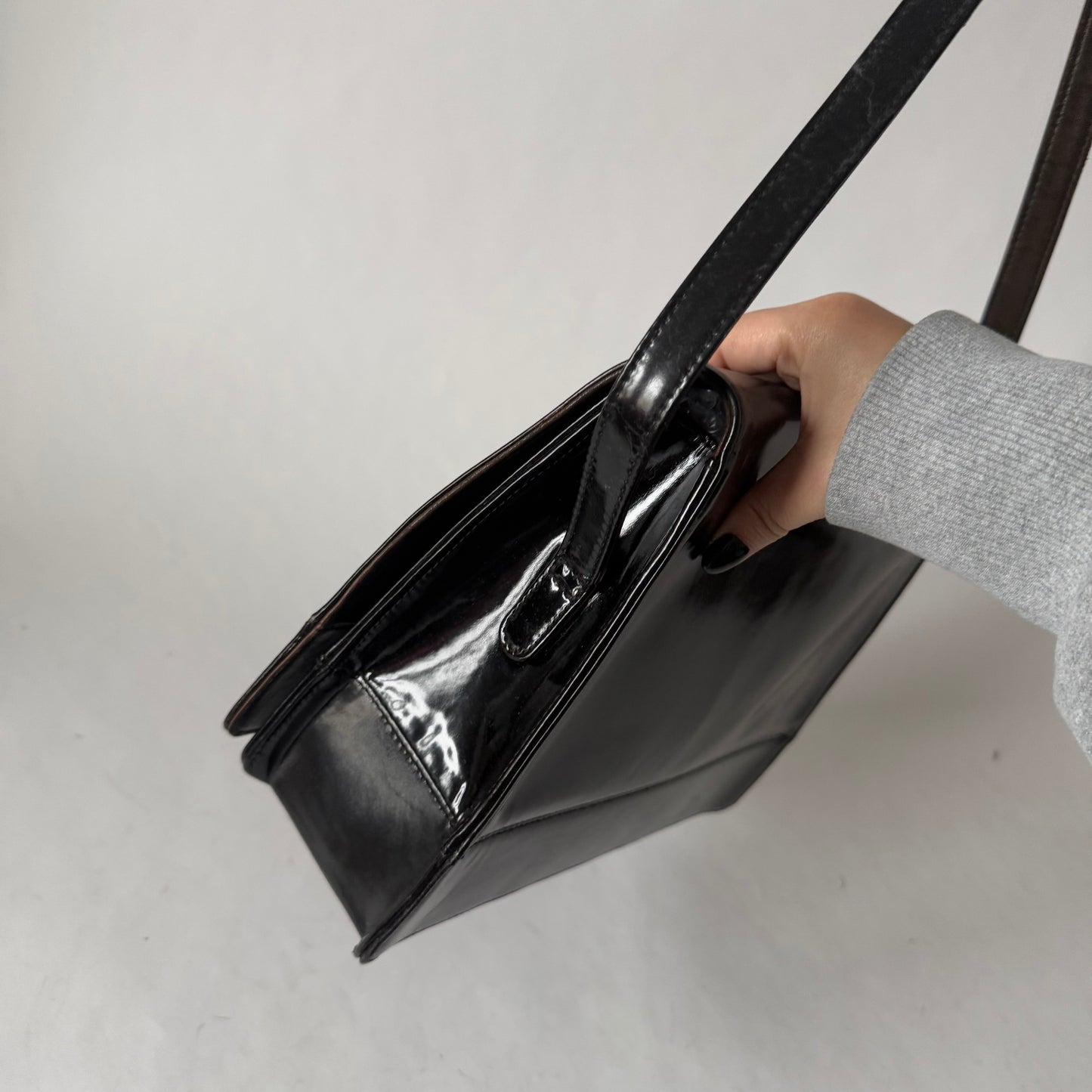 Chanel Black Patent Leather Shoulder Bag