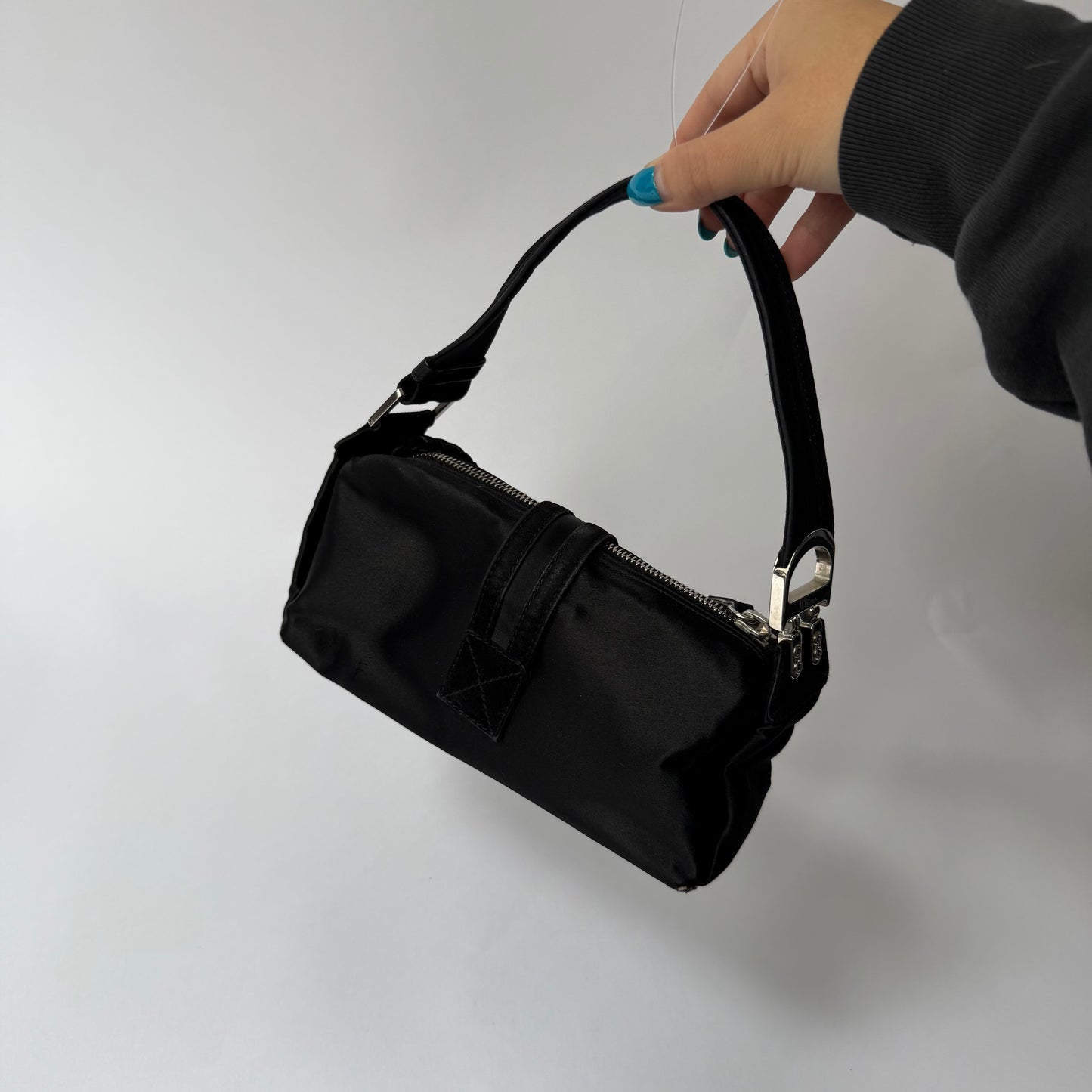 NEW Christian Dior Black Mini Satin Flight Bag