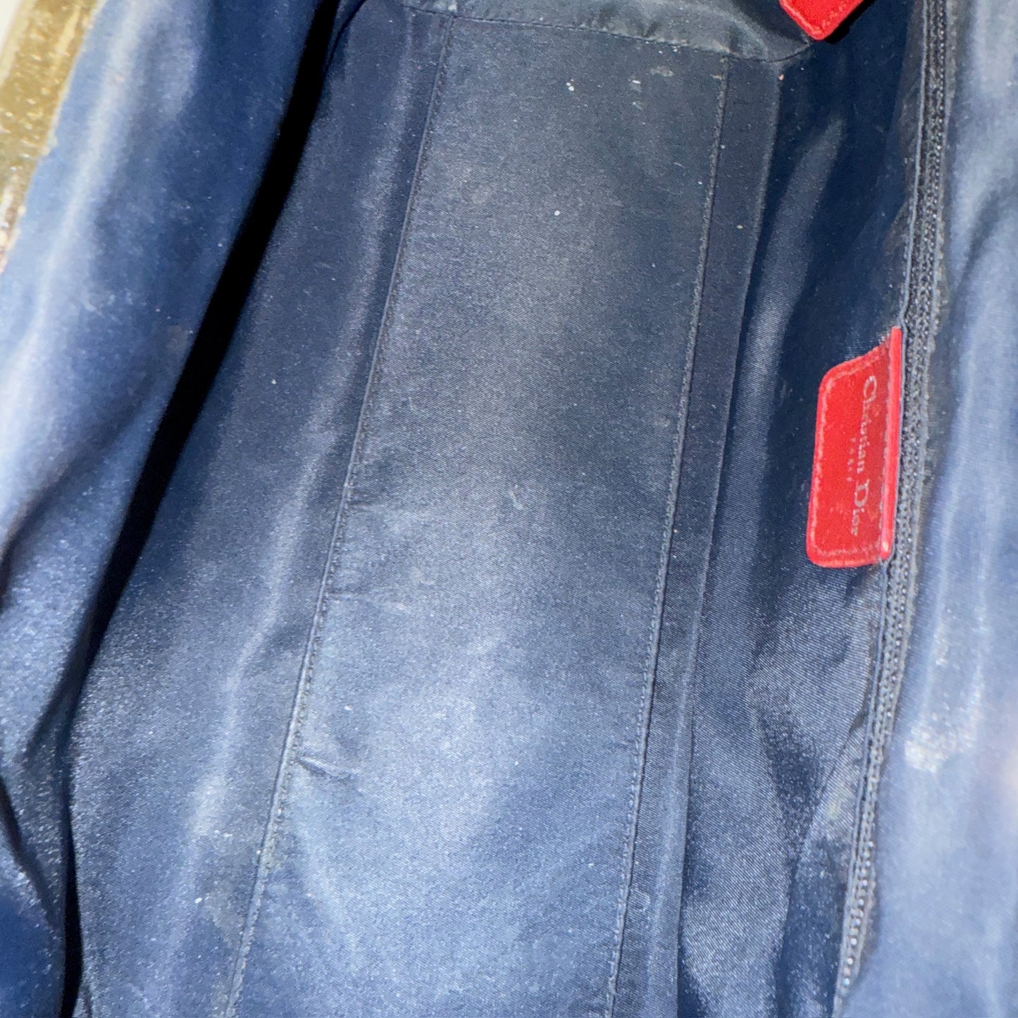 RARE Christian Dior Red & Navy Trotter Monogram Doctor Bag