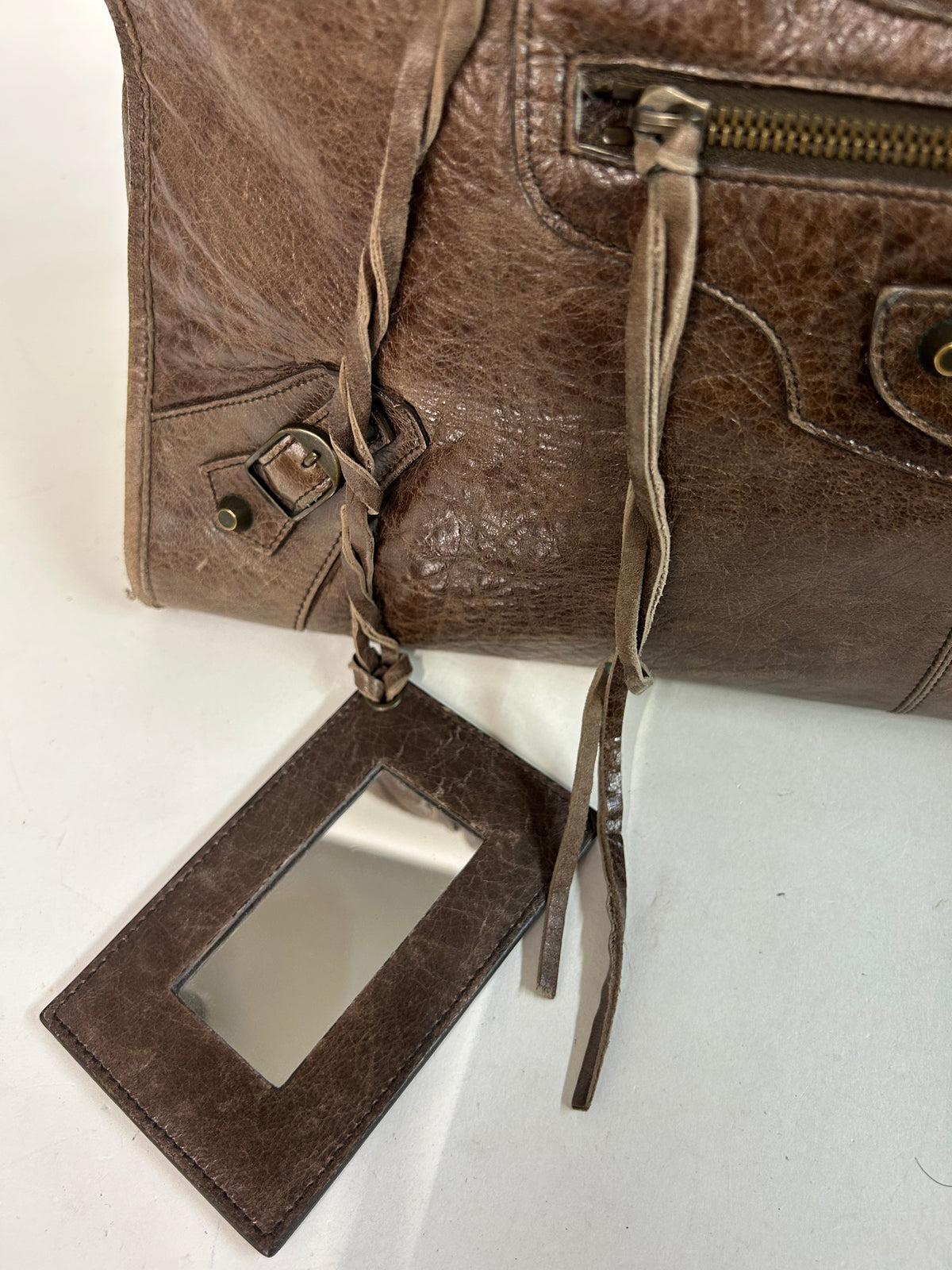 Balenciaga Brown Leather Work Tote w/ Bronze Hardware