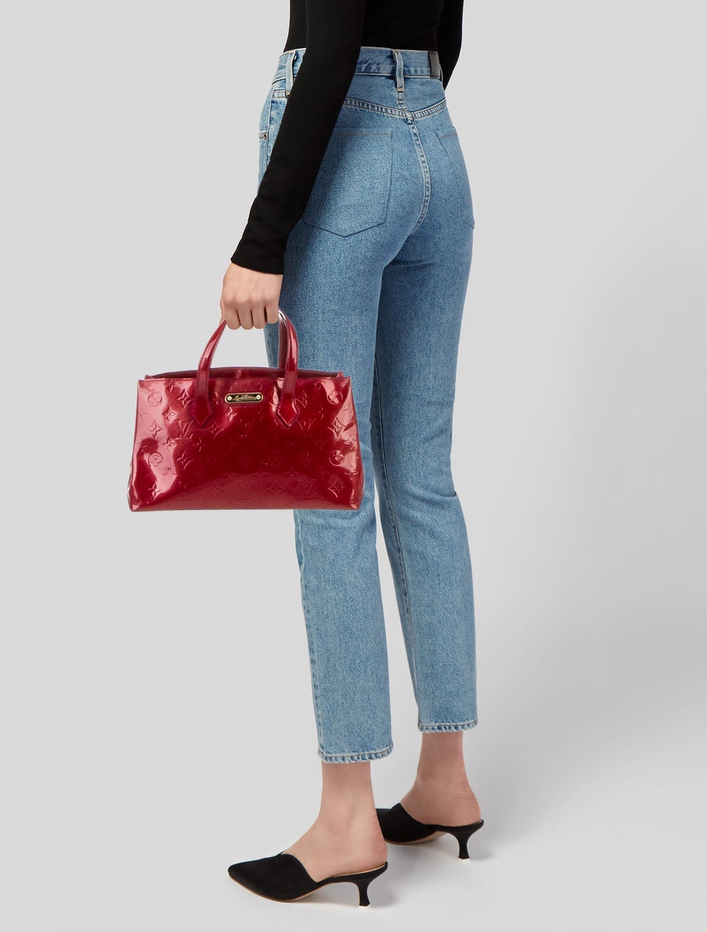 Louis Vuitton Red Vernis Patent Leather Monogram Wilshire PM Tote Bag