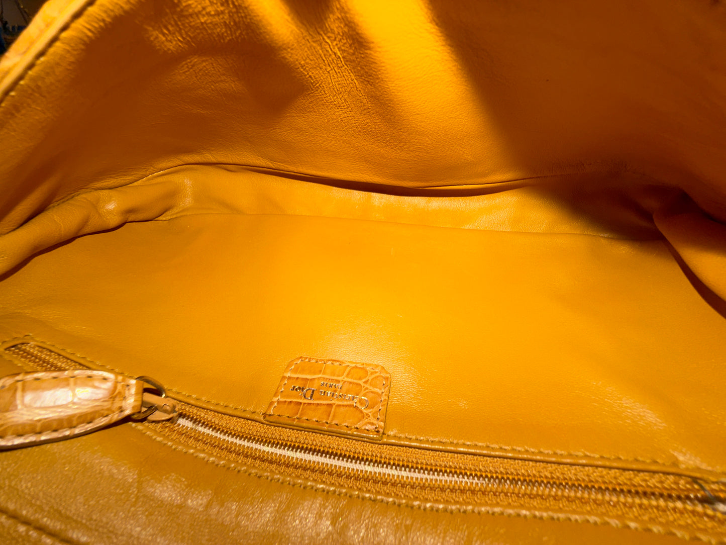 Christian Dior Brown Alligator Embossed Leather Malice Shoulder Bag SHW