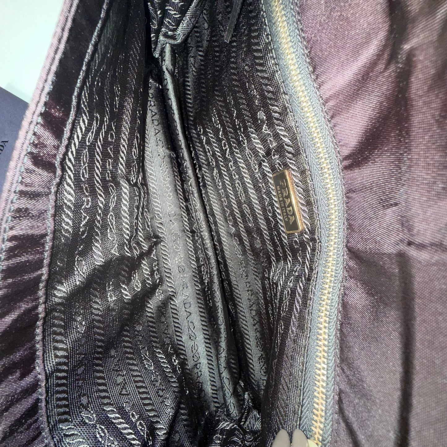 Prada Brown Nylon Gold Hardware Shoulder Bag