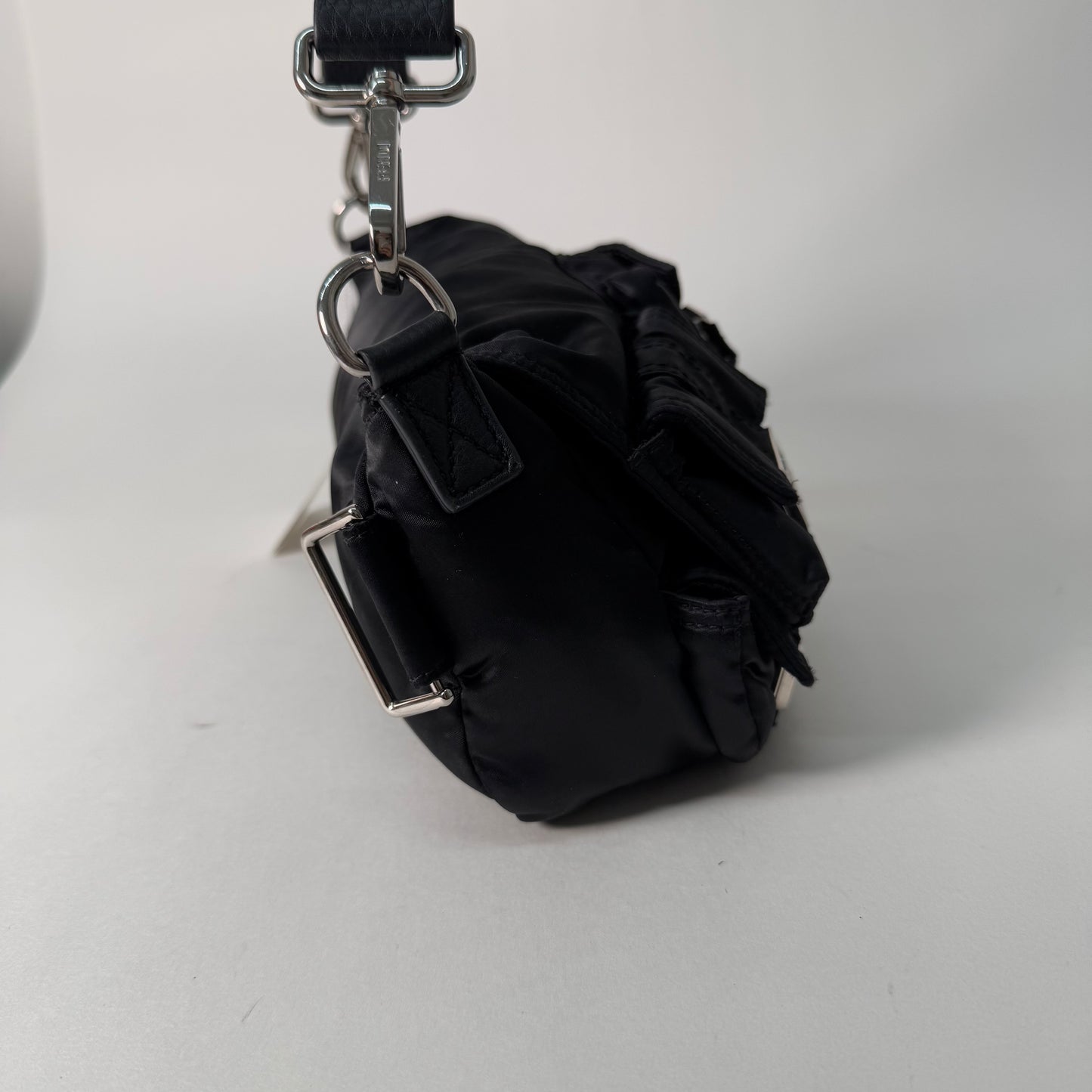 Fendi AW22 Multi Pocket Black Nylon Baguette