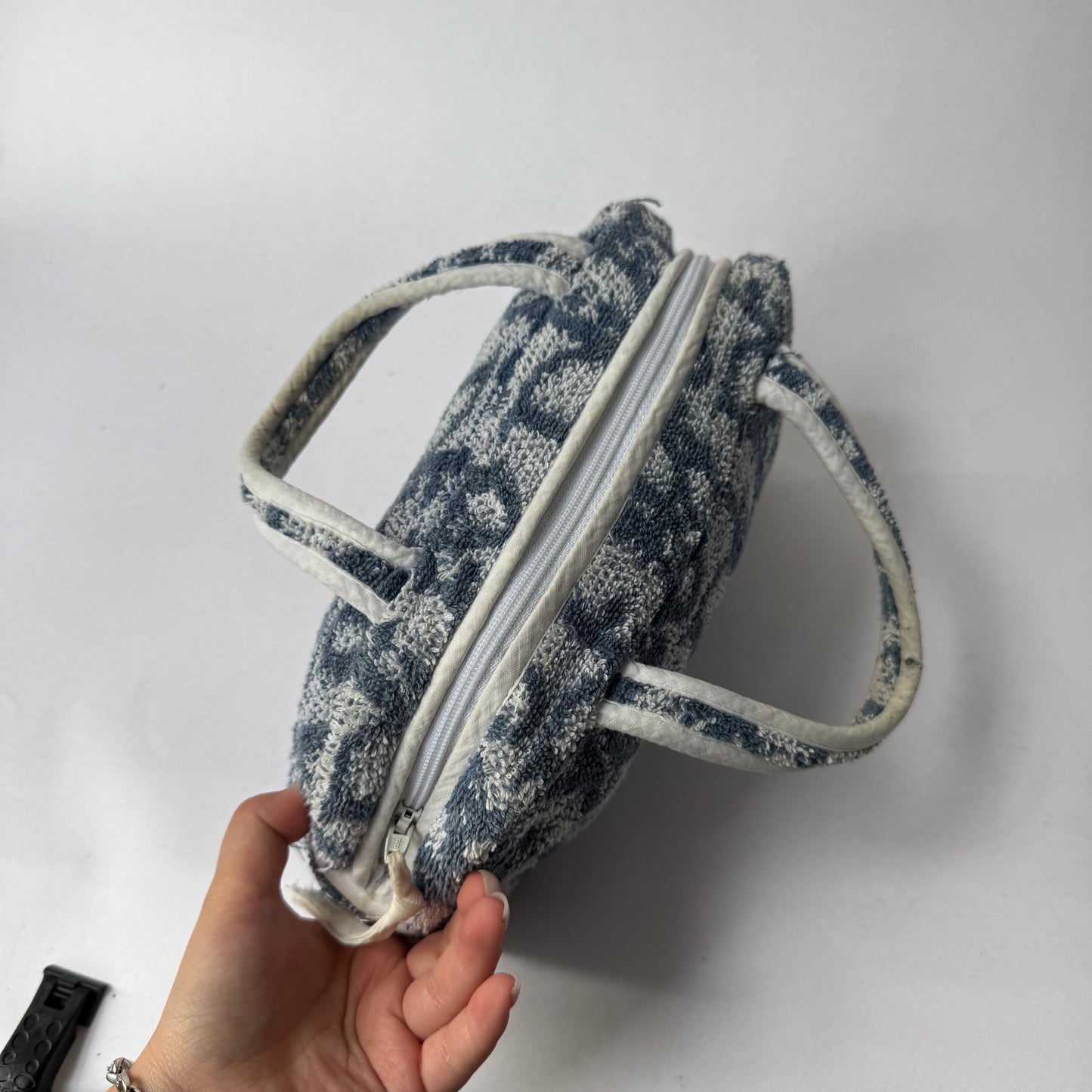 Christian Dior Blue Trotter Terry Cloth 2 Pouch