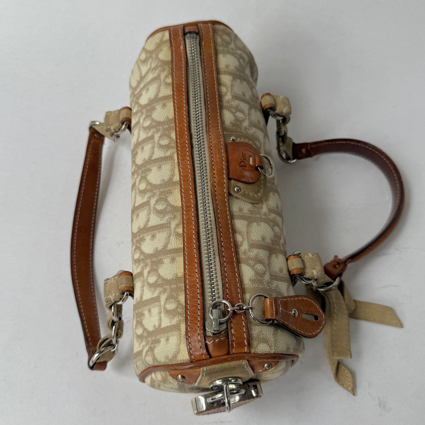 Christian Dior Cream Trotter Romantique Barrel Heart Bag