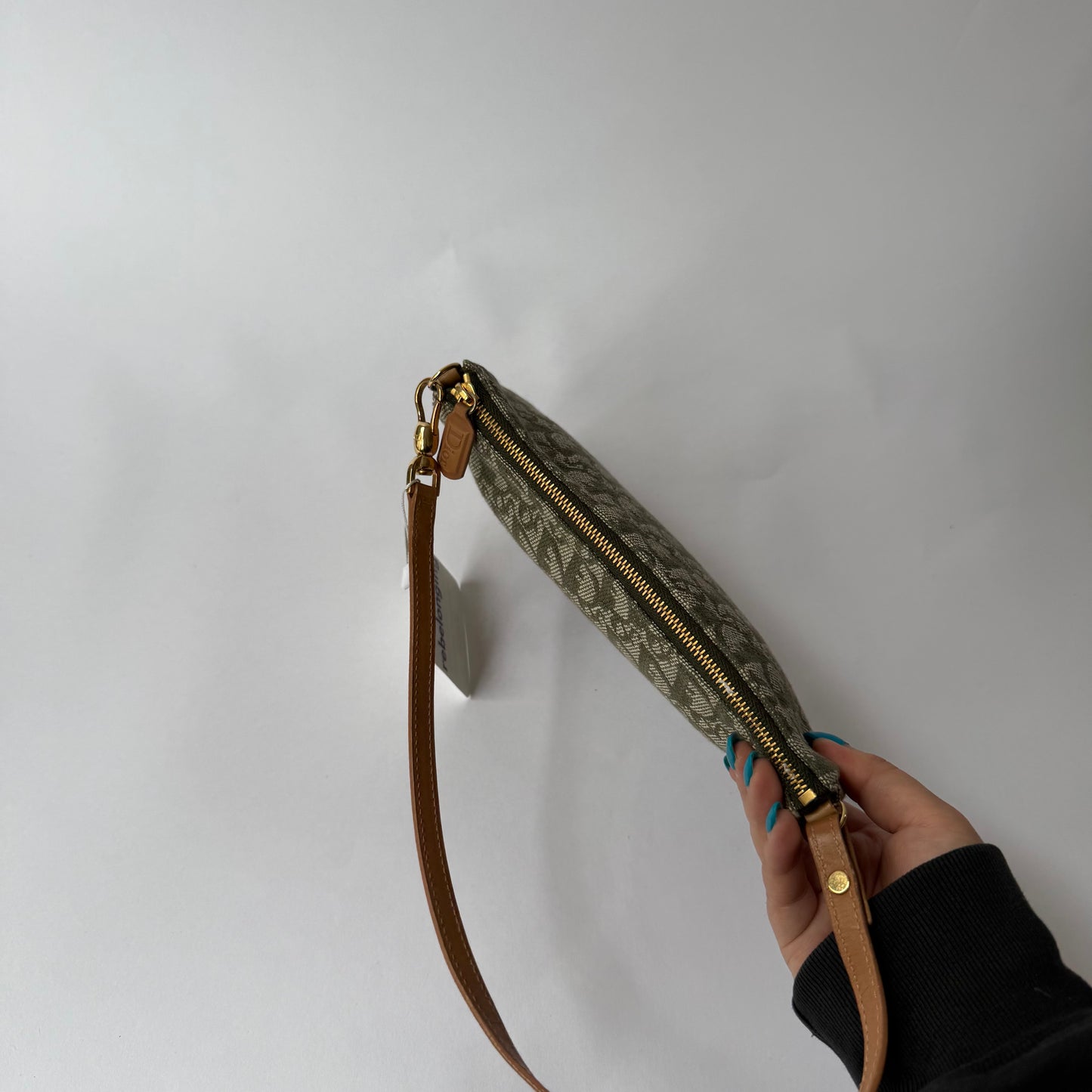 Christian Dior Green Trotter Monogram Mini Saddle Pochette Shoulder Bag