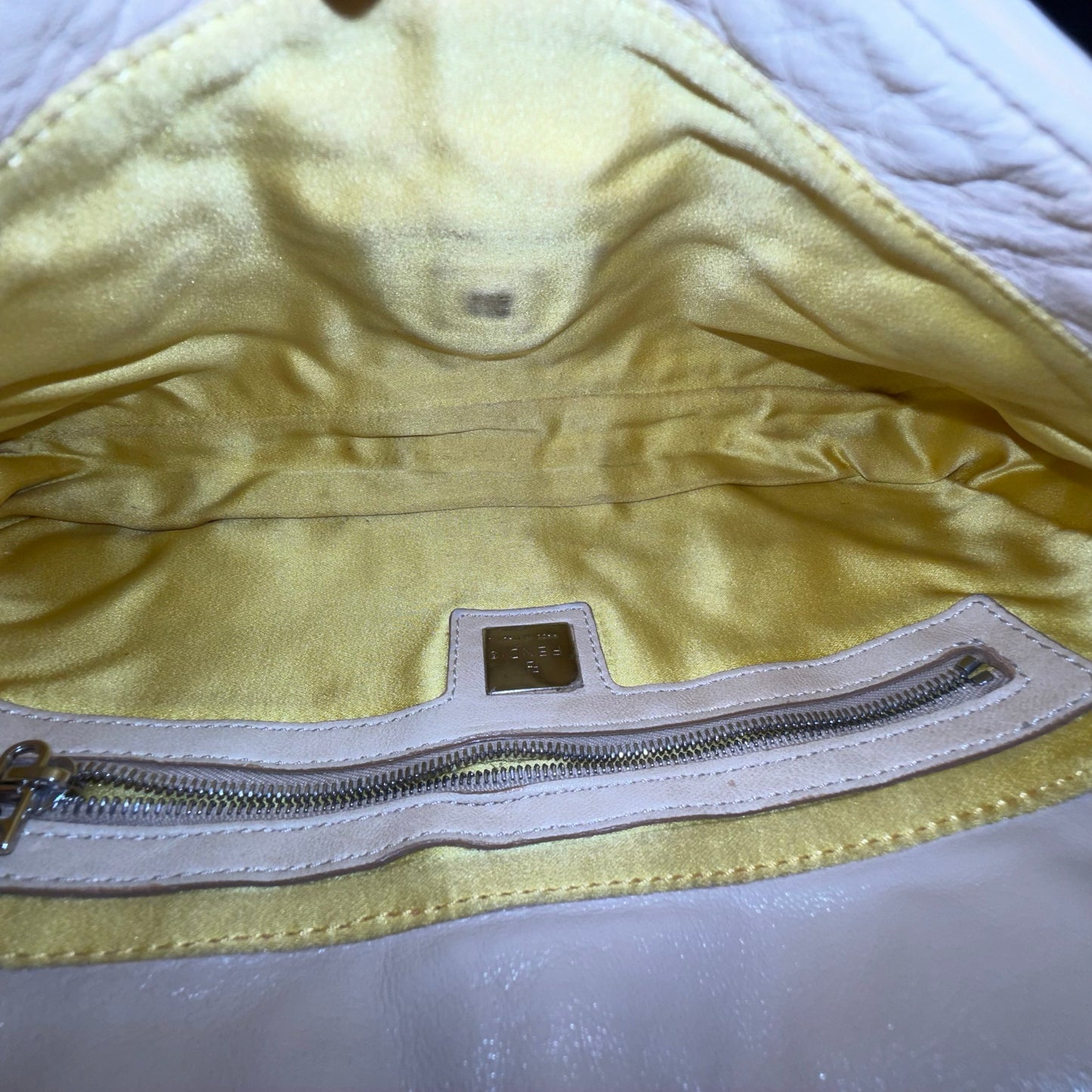 Fendi Baby Yellow Floral Baguette Bag