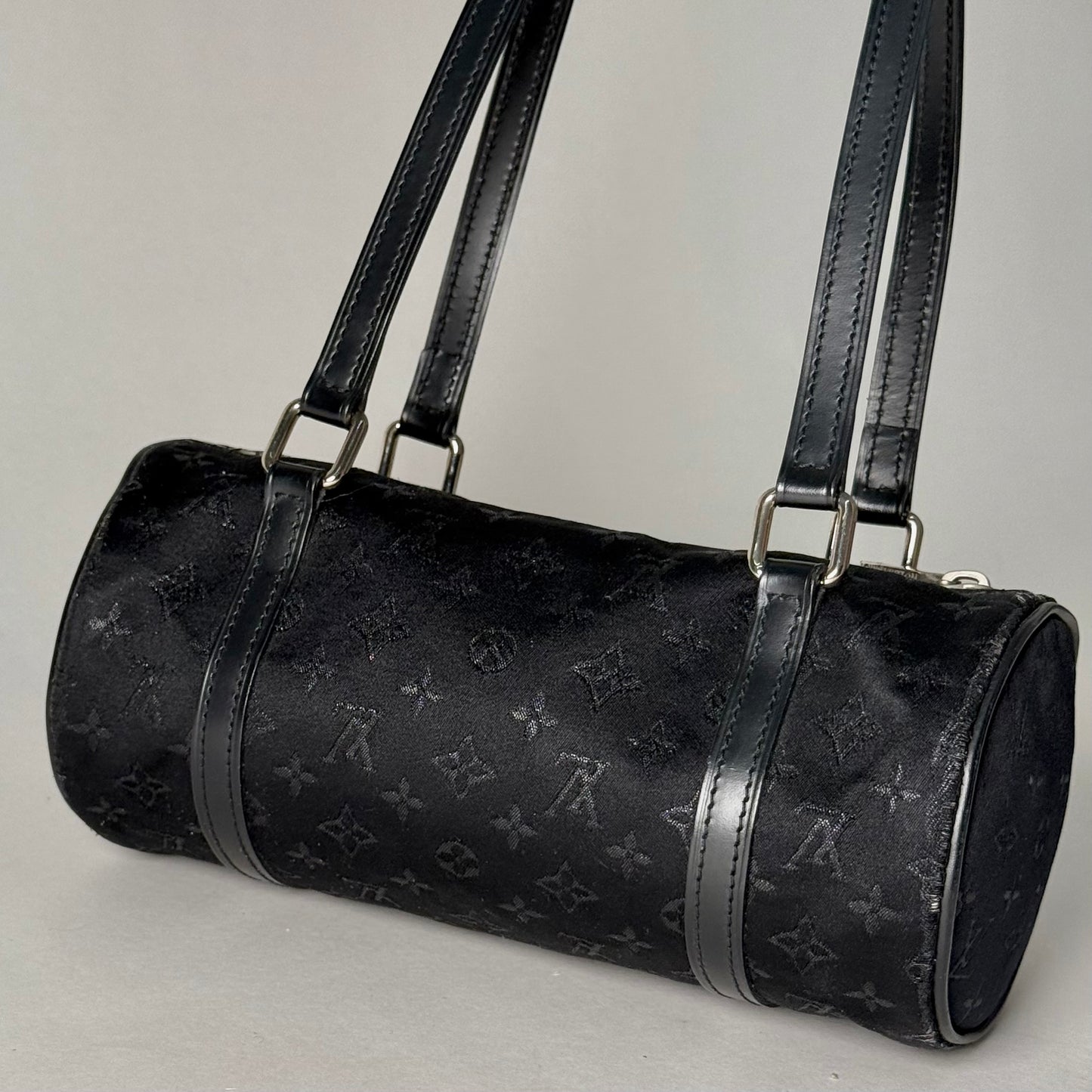 Rare Louis Vuitton Satin Black Monogram Mini Papillon Bag