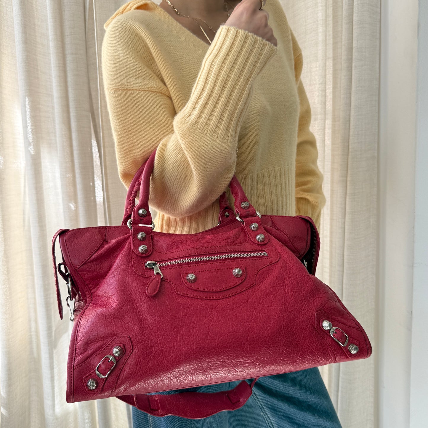 Balenciaga Pink Leather City Bag