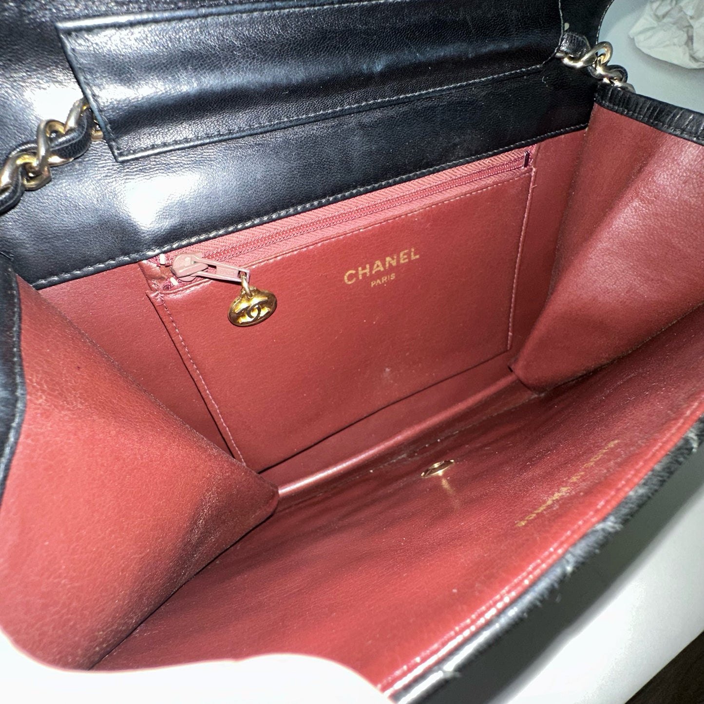 Chanel Black 90’s Half Flap Quilted Lambskin Shoulder Bag