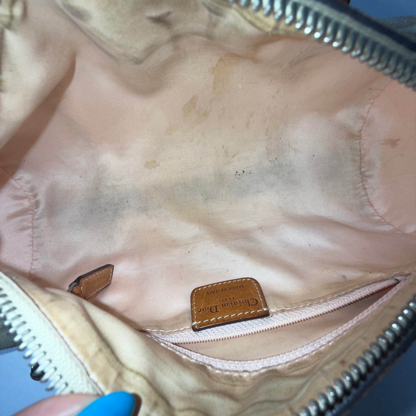 Christian Dior Cream Trotter Romantique Barrel Heart Bag